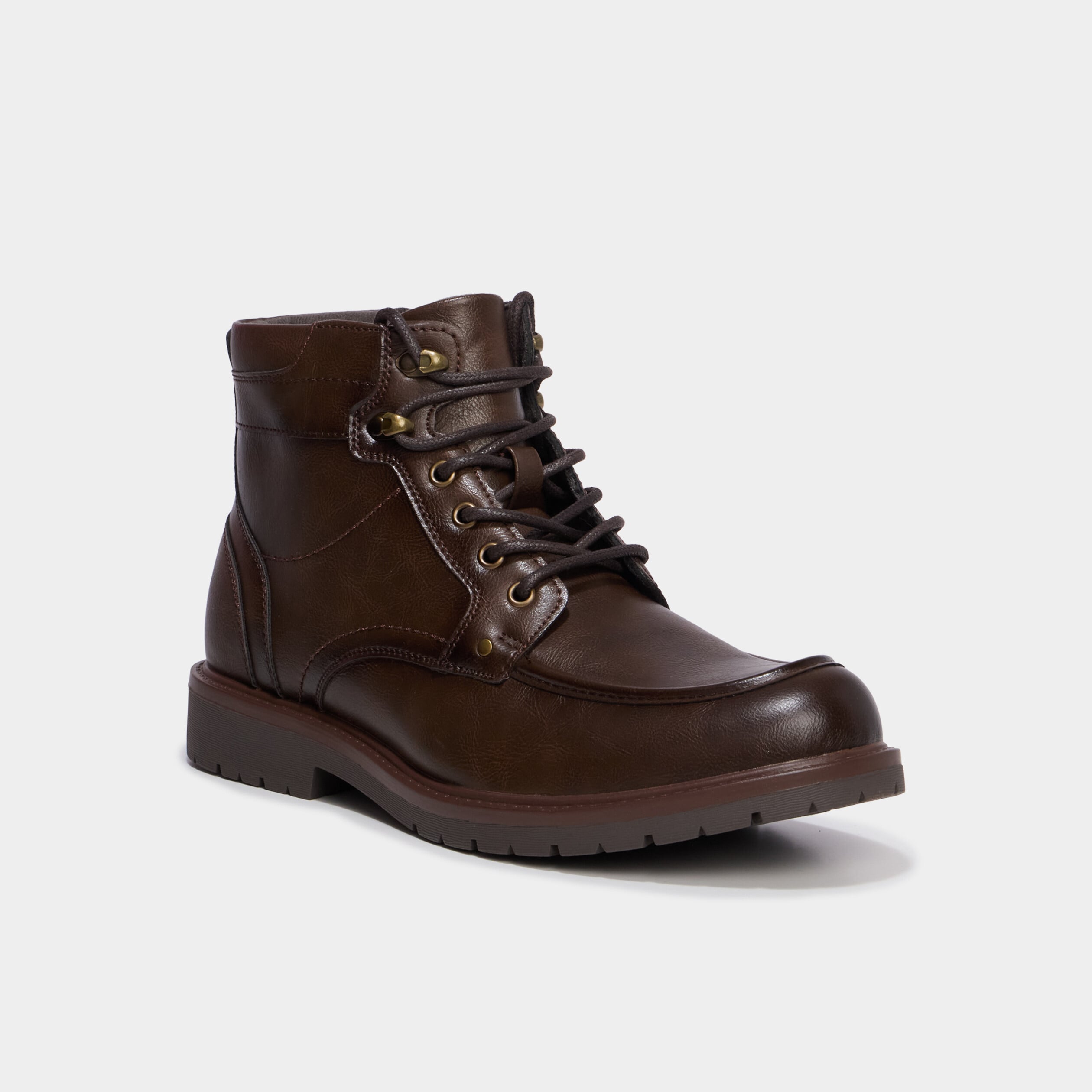 Boots zipp&eacute;es &agrave; lacets marron homme