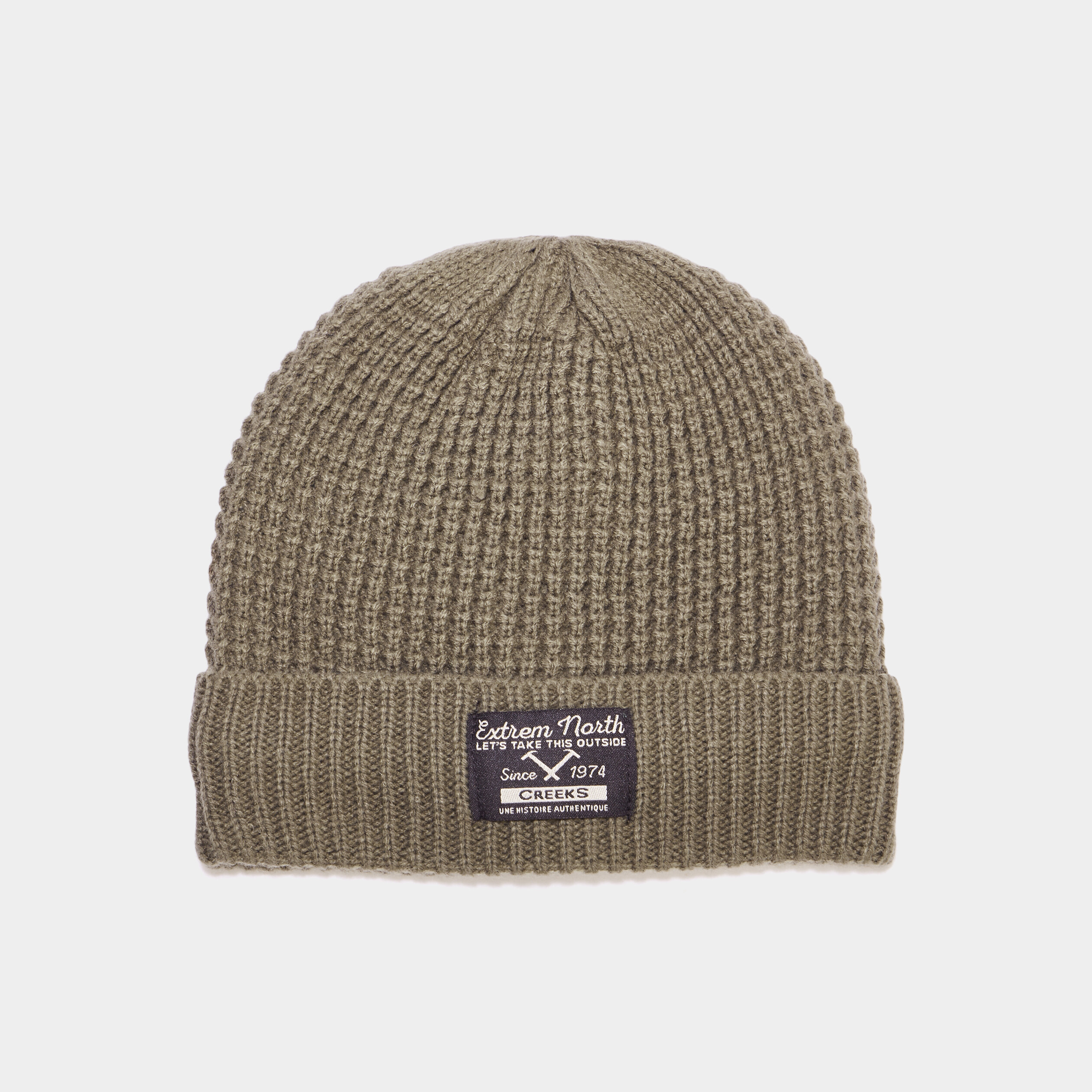 Bonnet tricot&eacute; vert kaki gar&ccedil;on