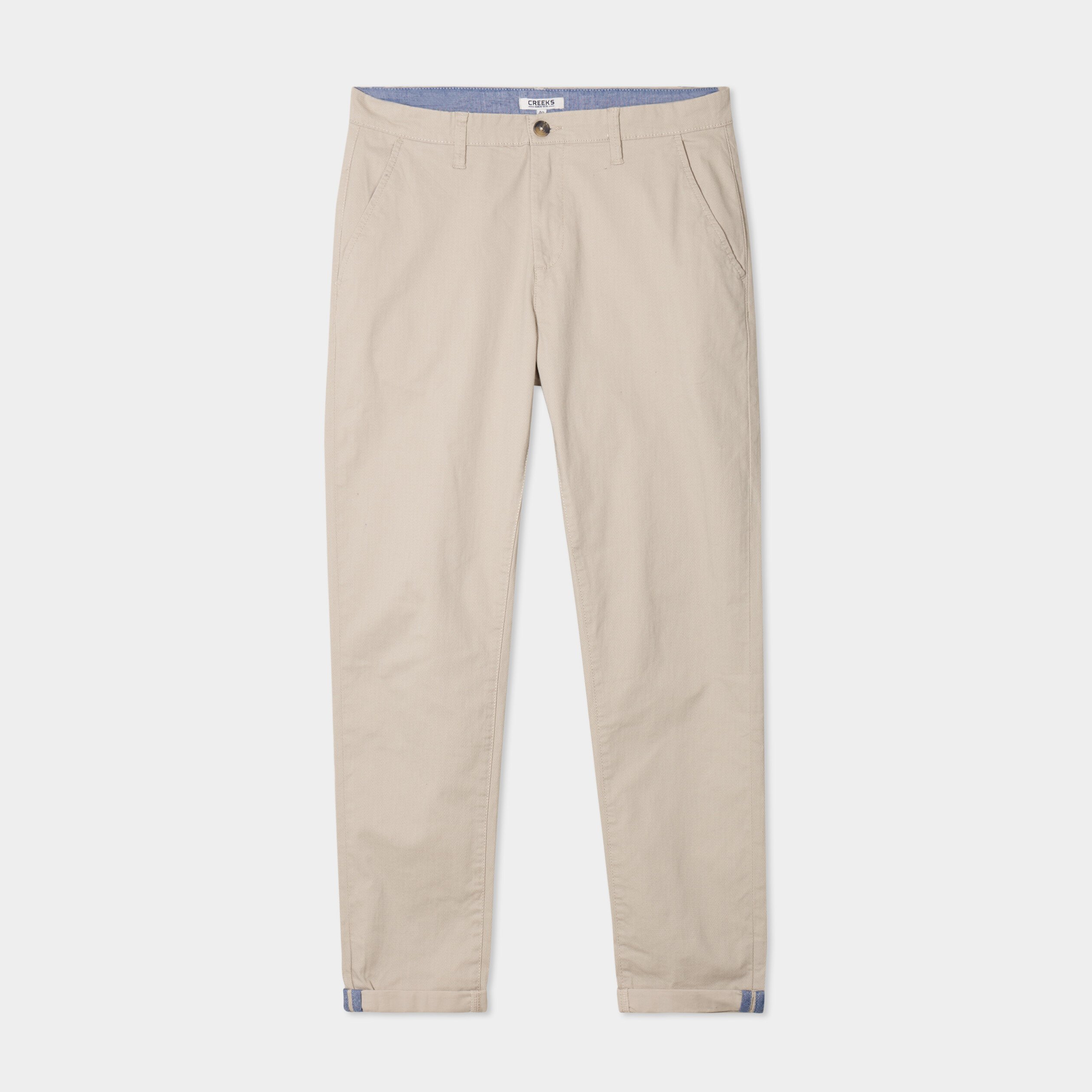 pantalon chino slim stretch creme homme Pantalon chino slim stretch creme homme