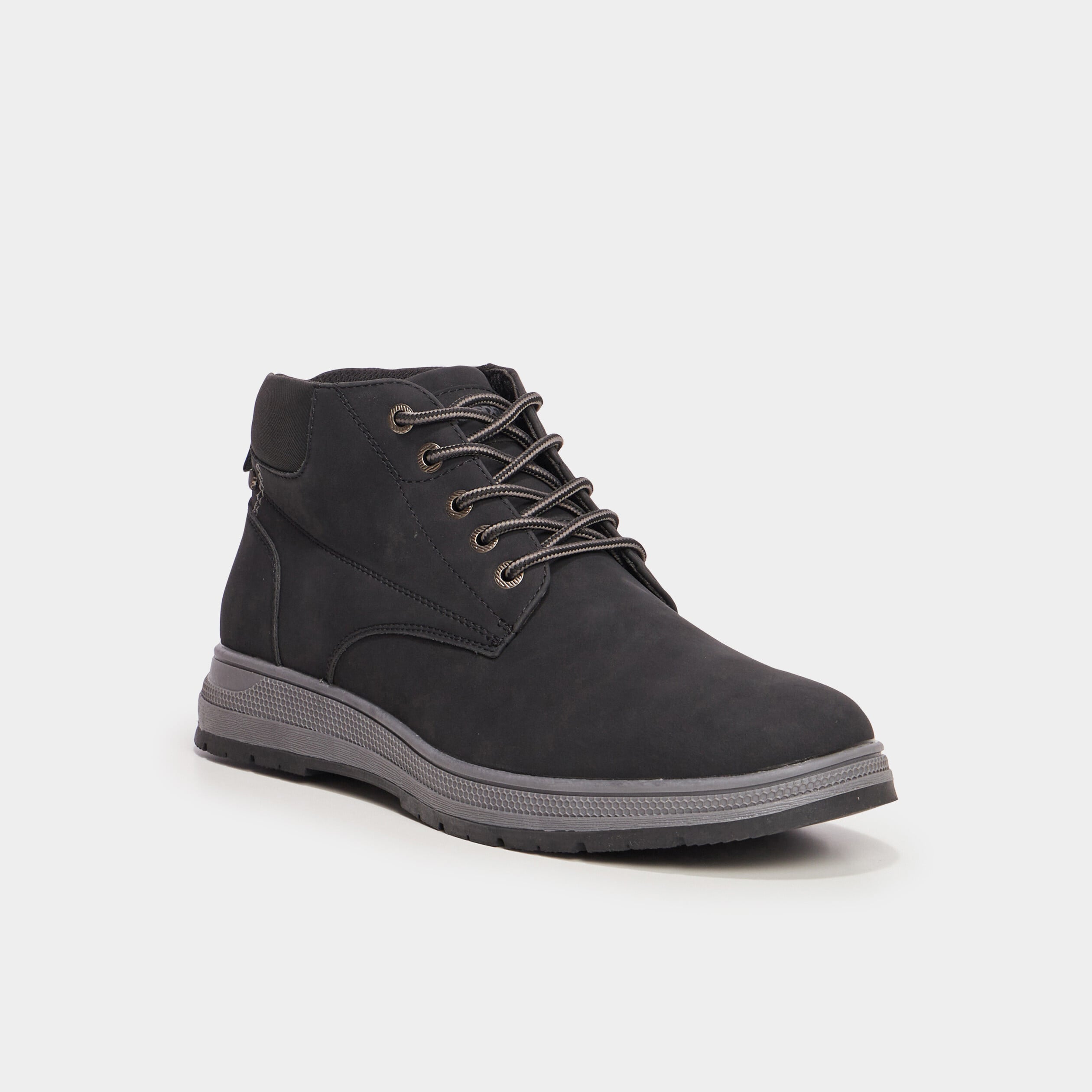 Baskets montantes &agrave; lacets noir homme