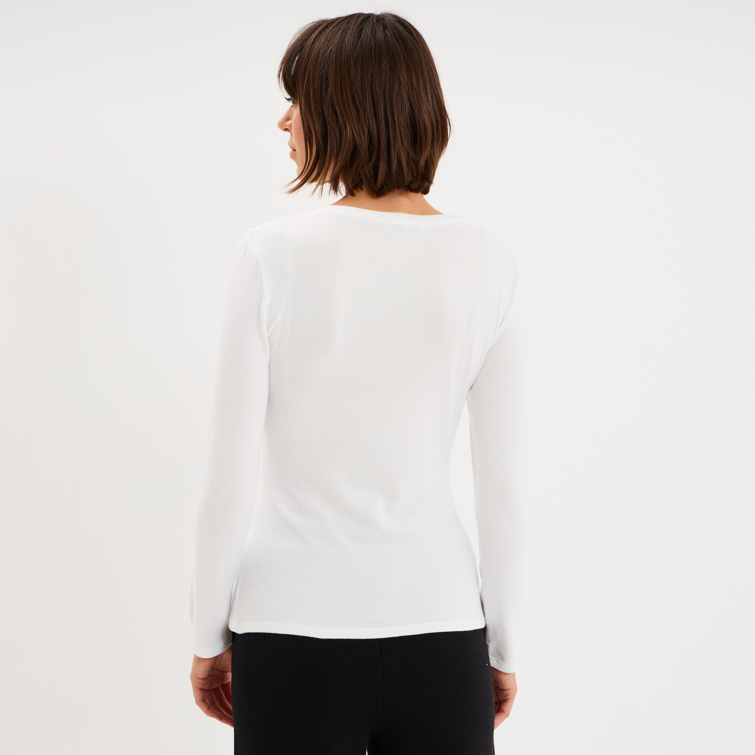 T-shirt thermique manches longues blanc femme