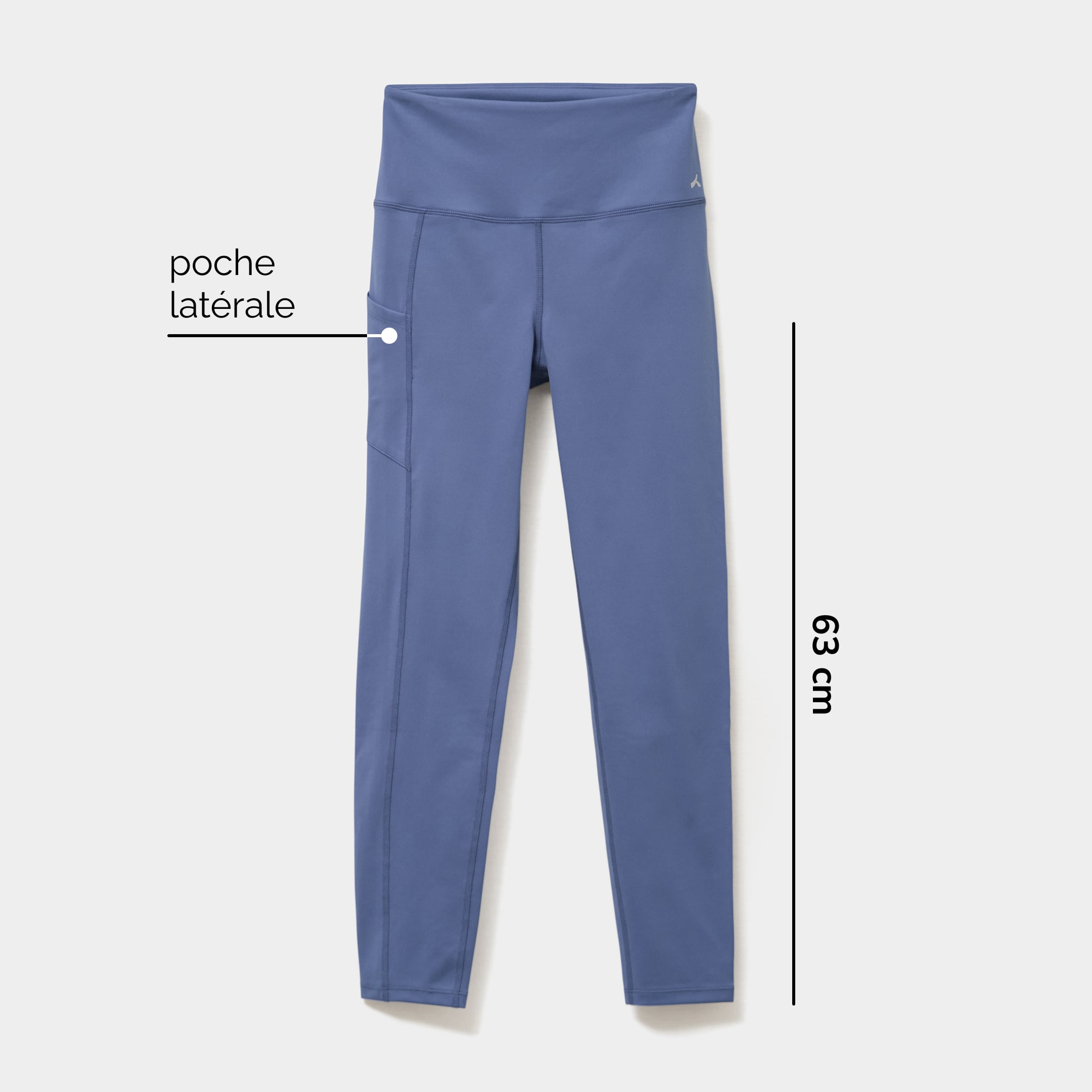 Legging de sport taille haute bleu fonc&eacute; femme