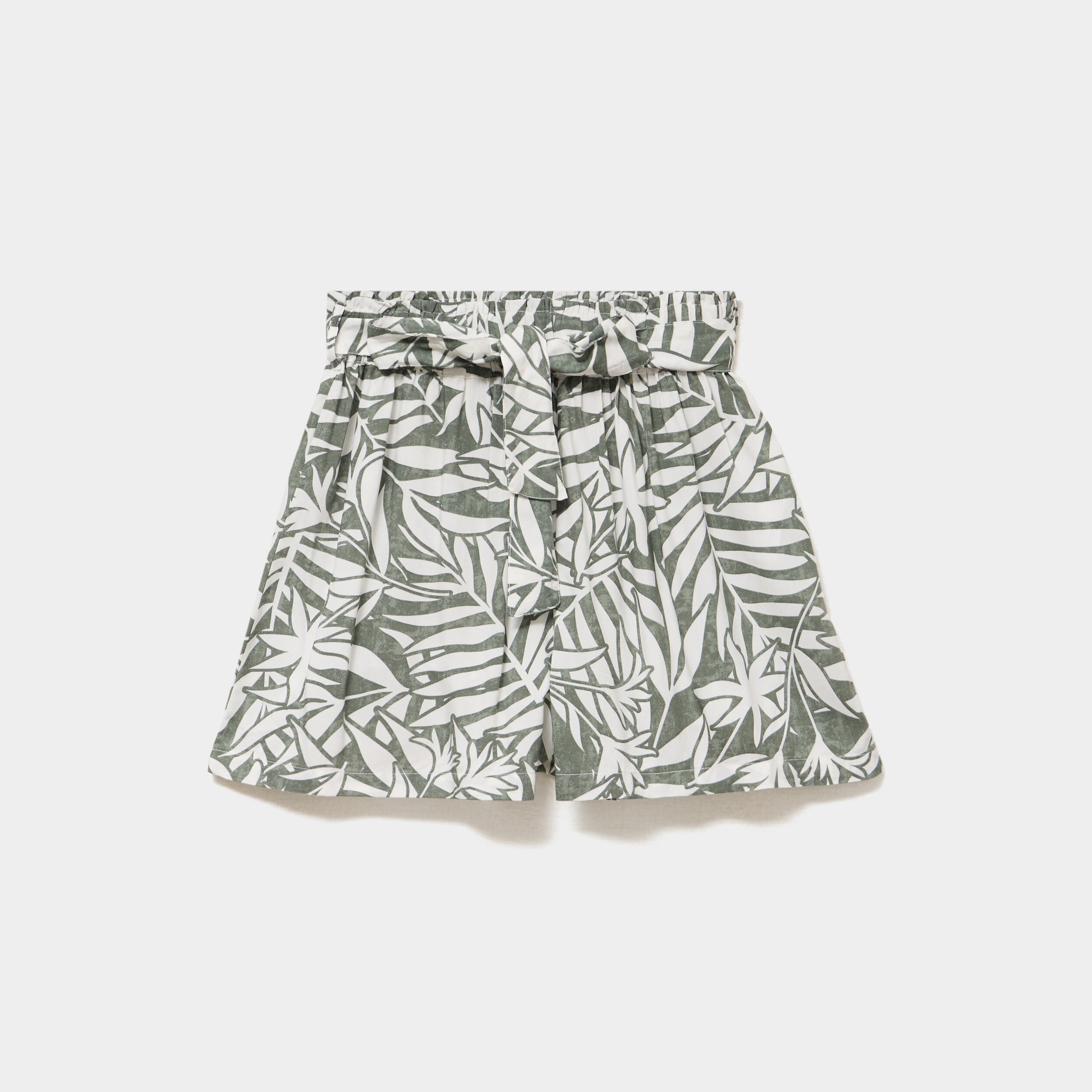 Short ample fluide vert kaki femme