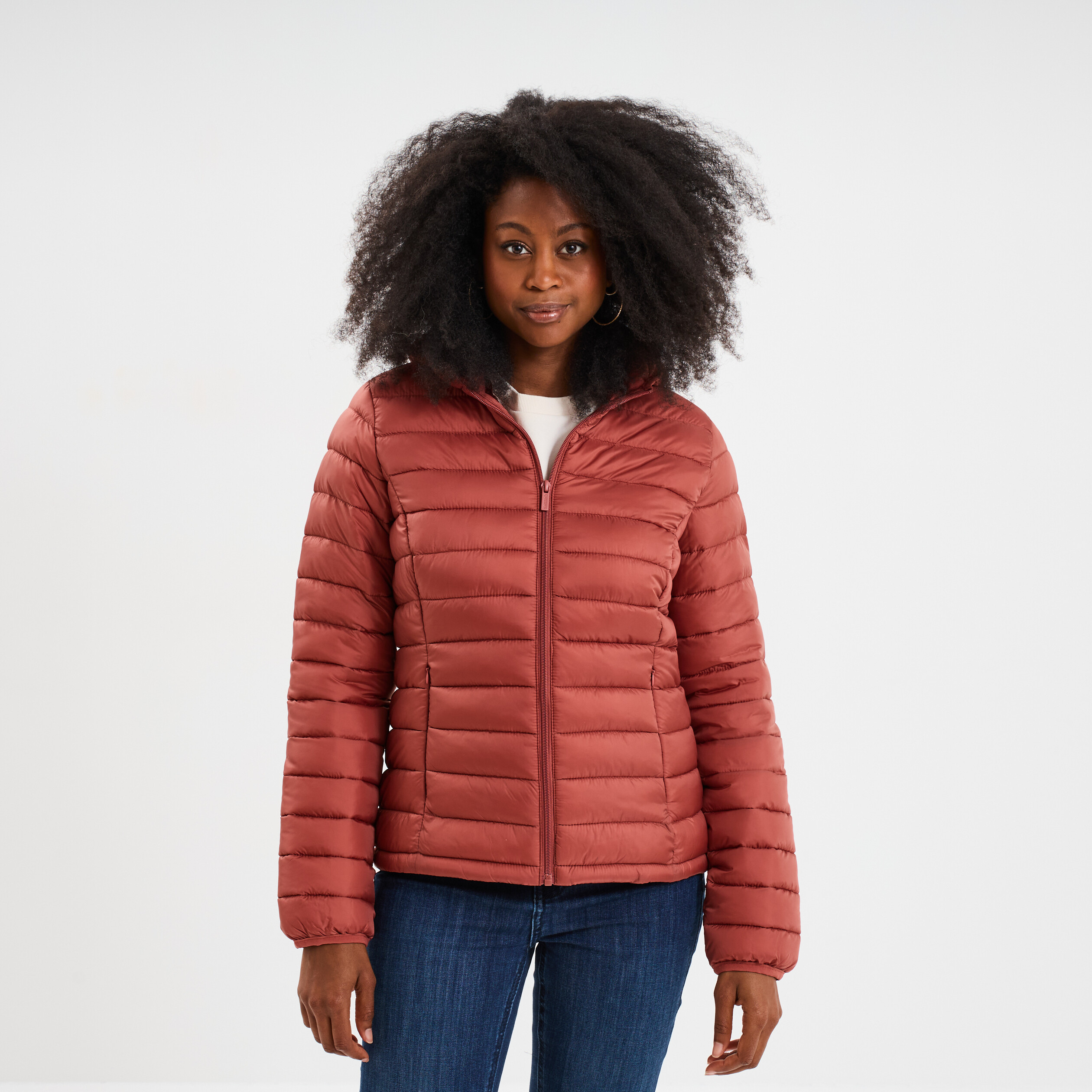 doudoune legere deperlante a capuche vieux rose femme Doudoune légère déperlante à capuche vieux rose femme
