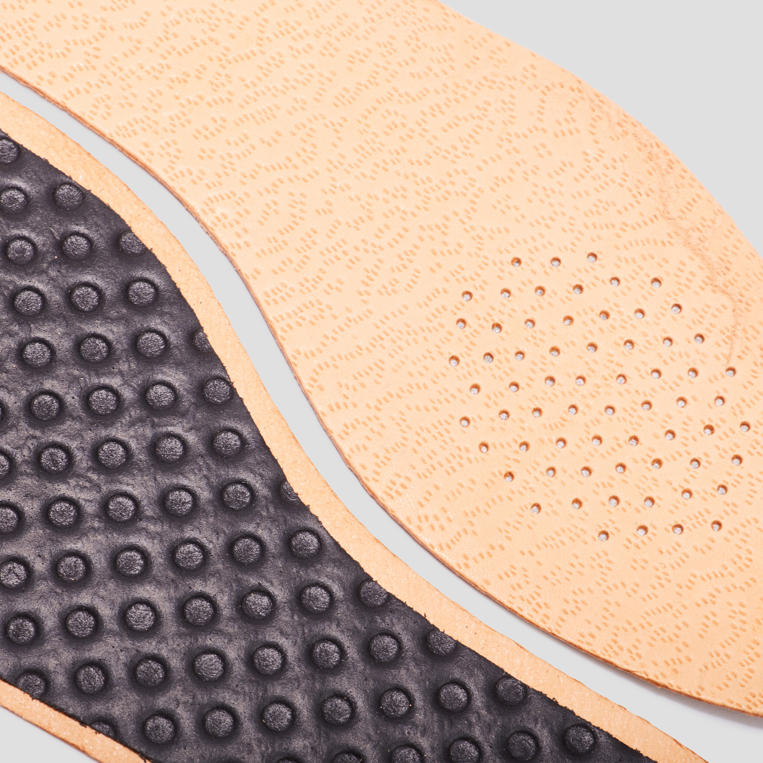 Semelles cuir sur charbon Tawata ivoire mixte