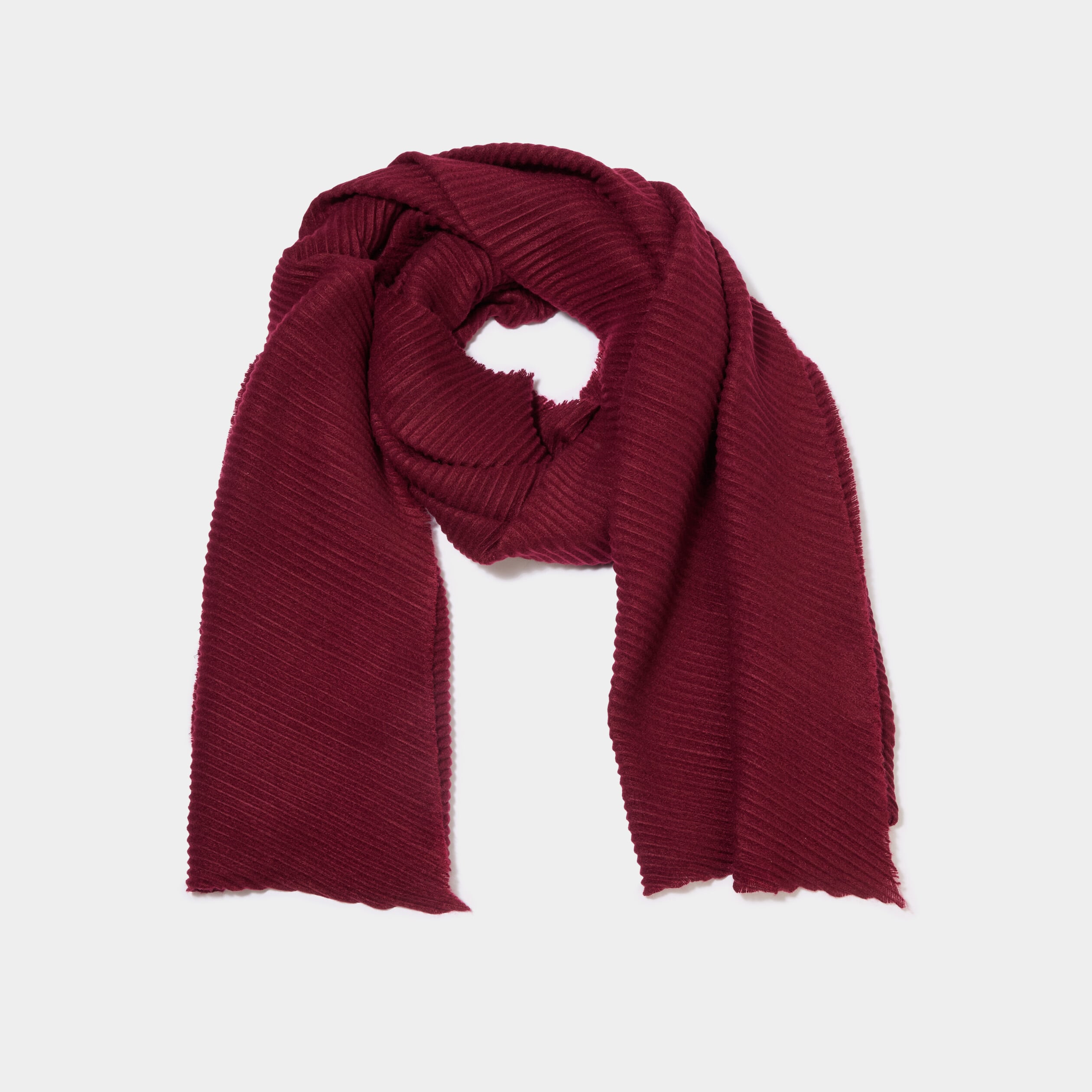 &Eacute;charpe effet pliss&eacute;e prune femme