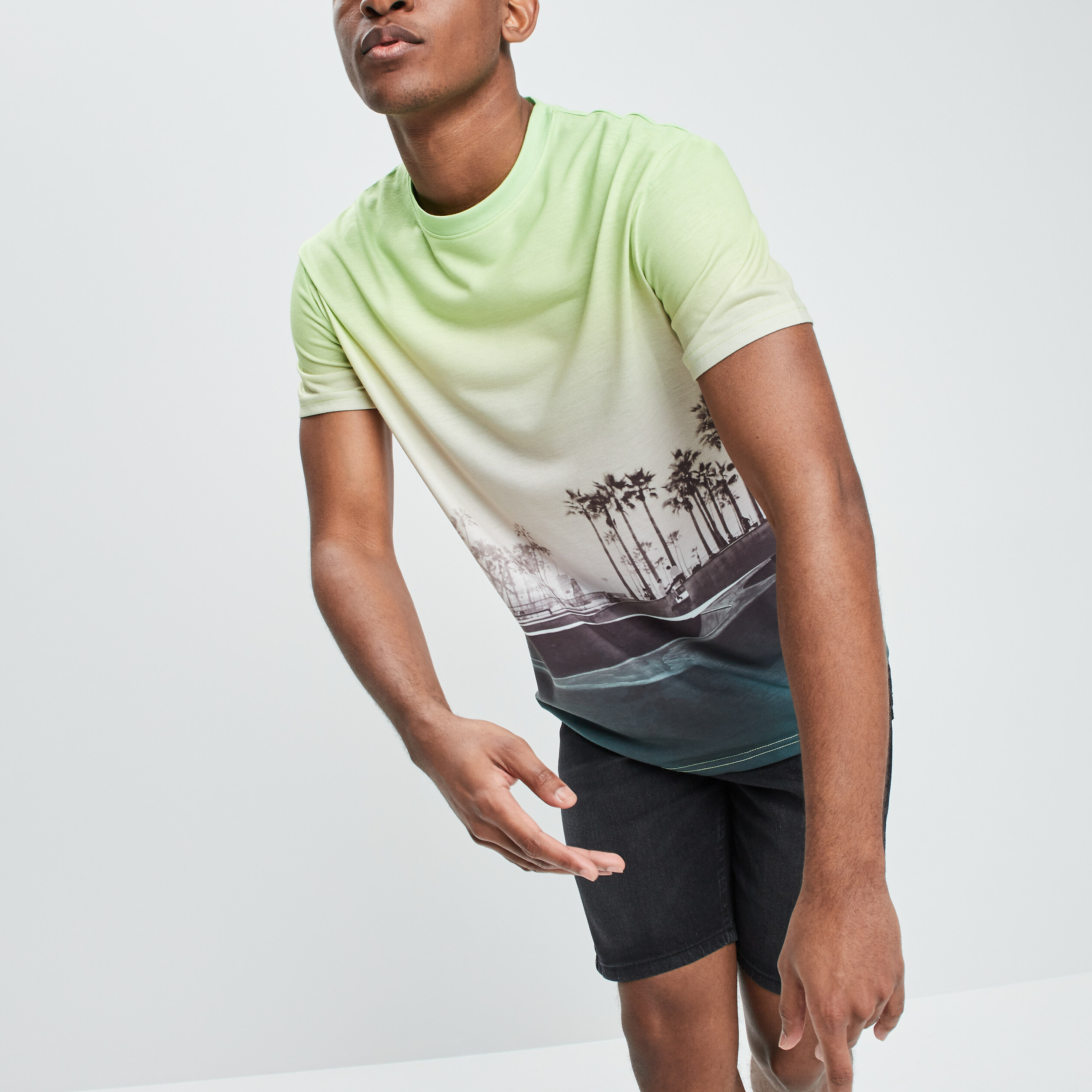 T-shirt manches courtes bleu homme