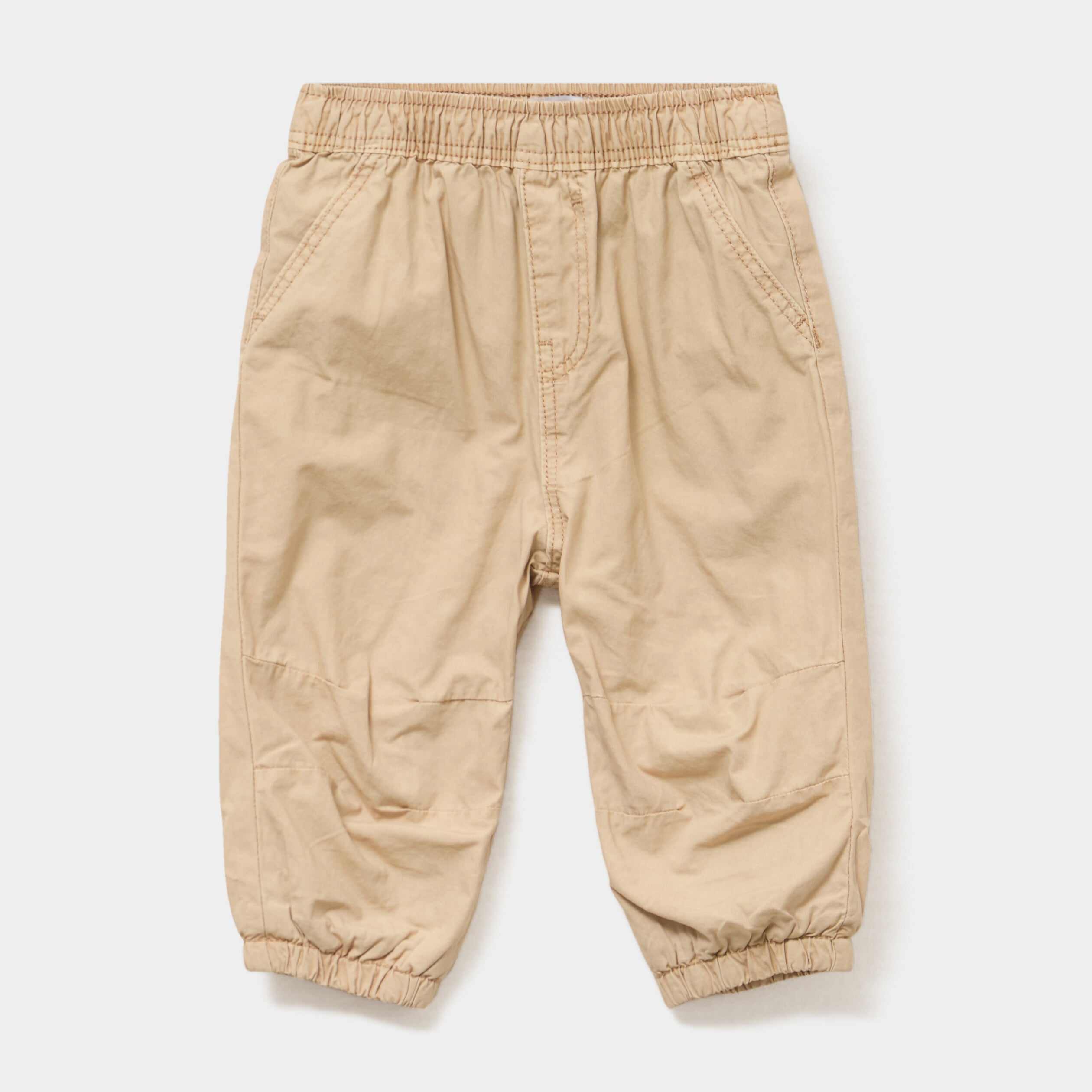 Pantalon jogger doubl&eacute; coton marron clair b&eacute;b&eacute; gar&ccedil;on