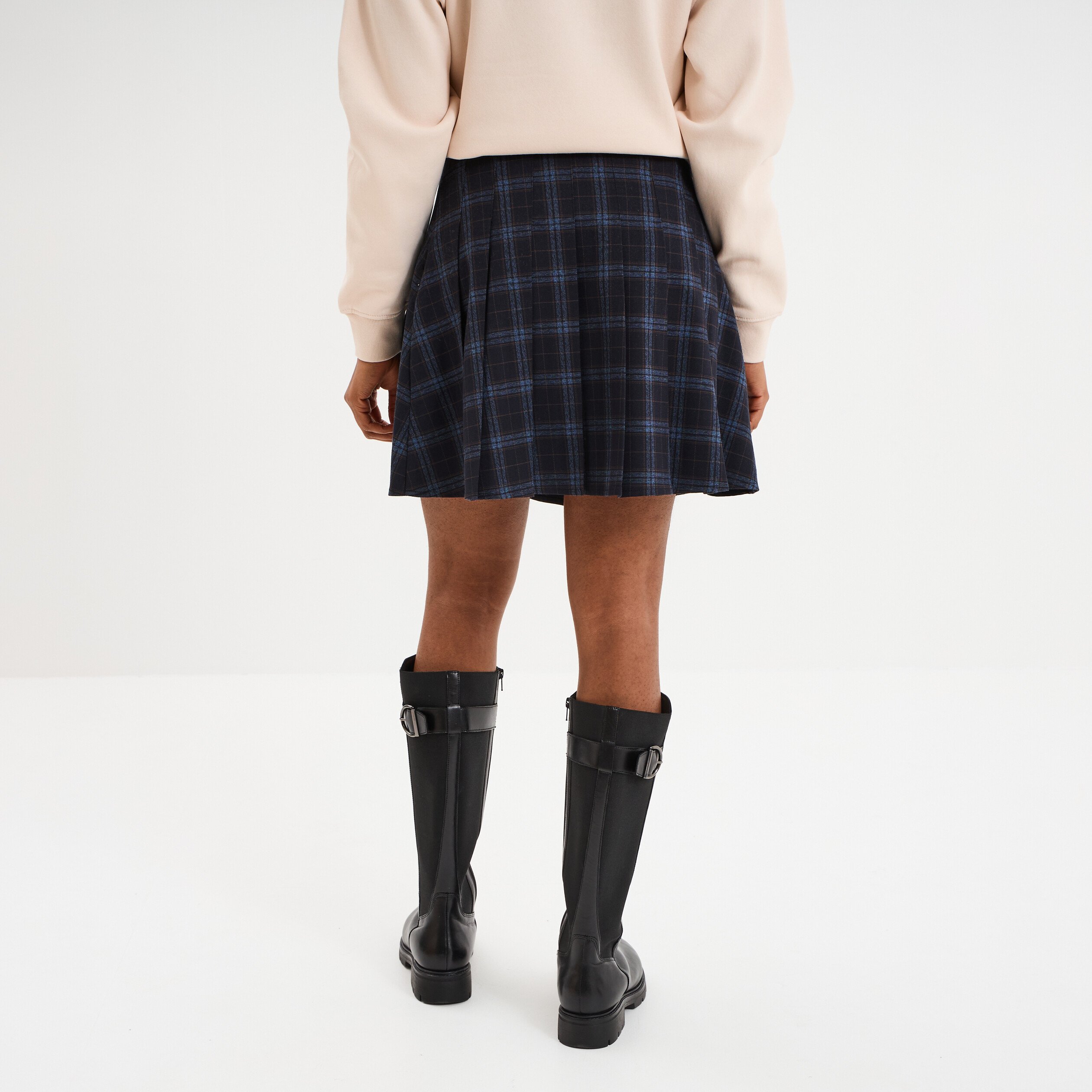 jupe courte avec plis bleu marine femme Jupe courte avec plis bleu marine femme