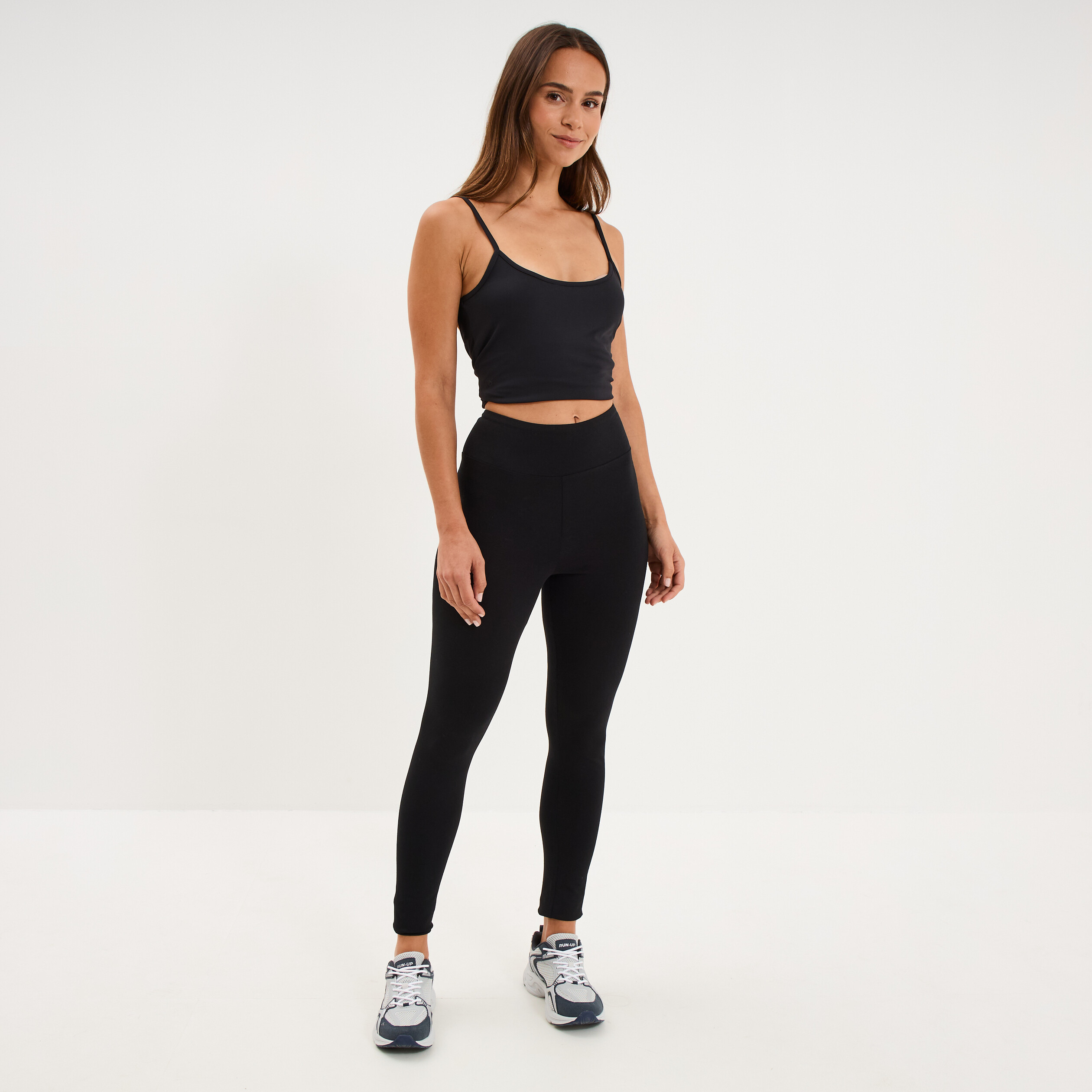 Legging taille haute coton noir femme