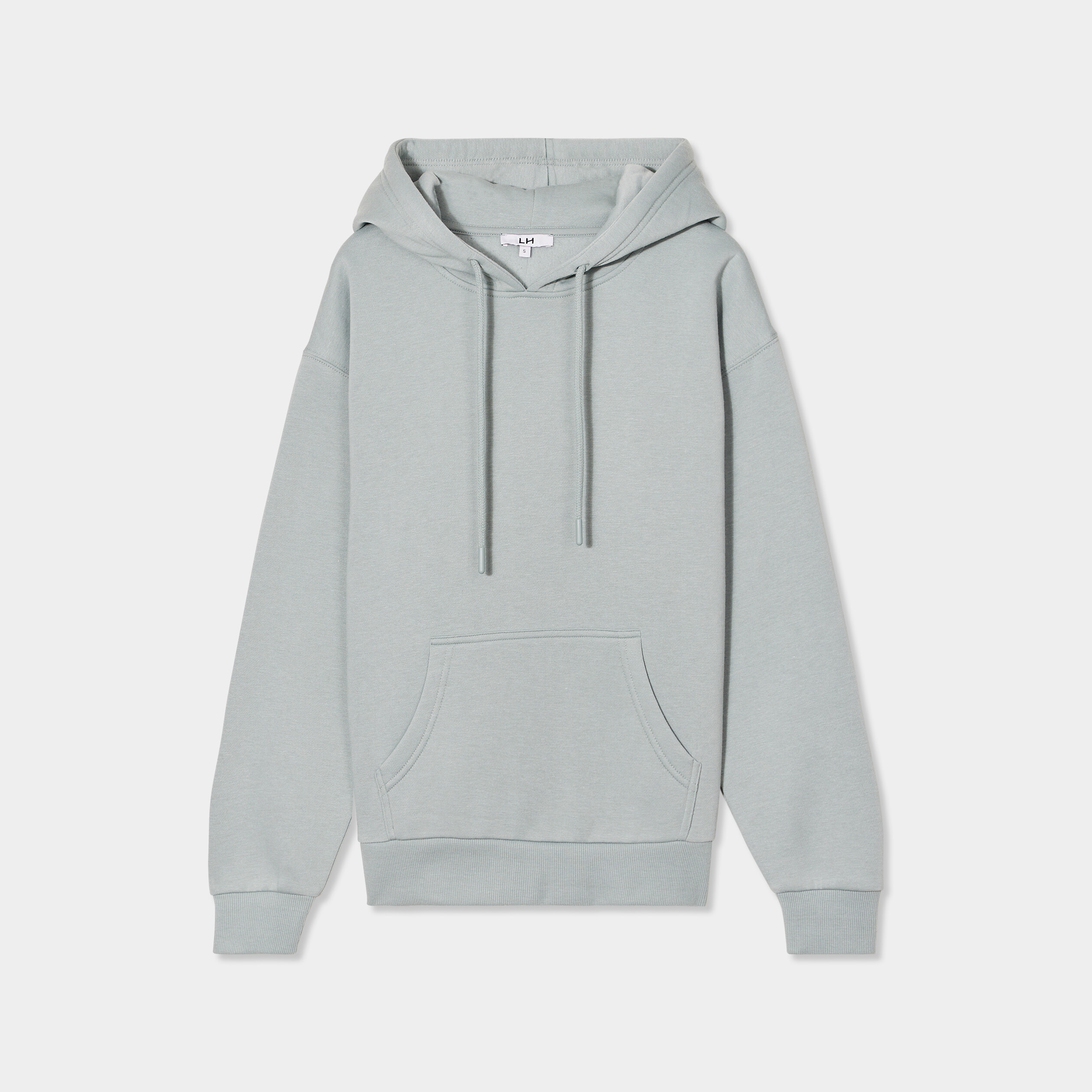 Sweat hoodie molleton &agrave; capuche vert pastel femme