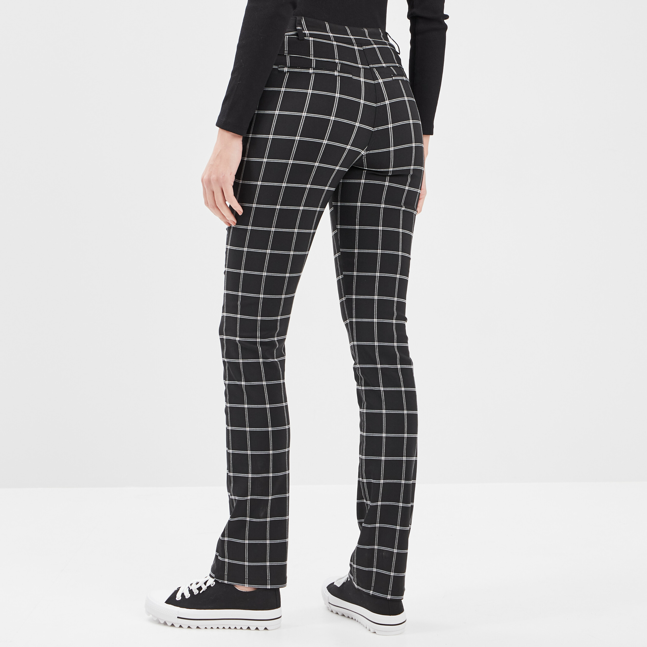pantalon droit stretch noir femme Pantalon droit stretch noir femme