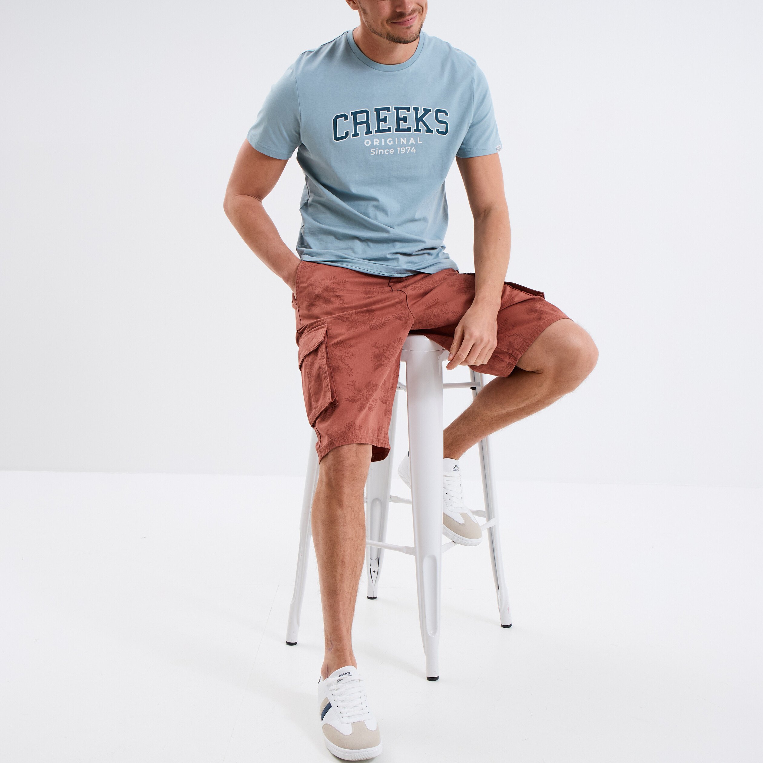 bermuda cargo coton vieux rose homme Bermuda cargo coton vieux rose homme
