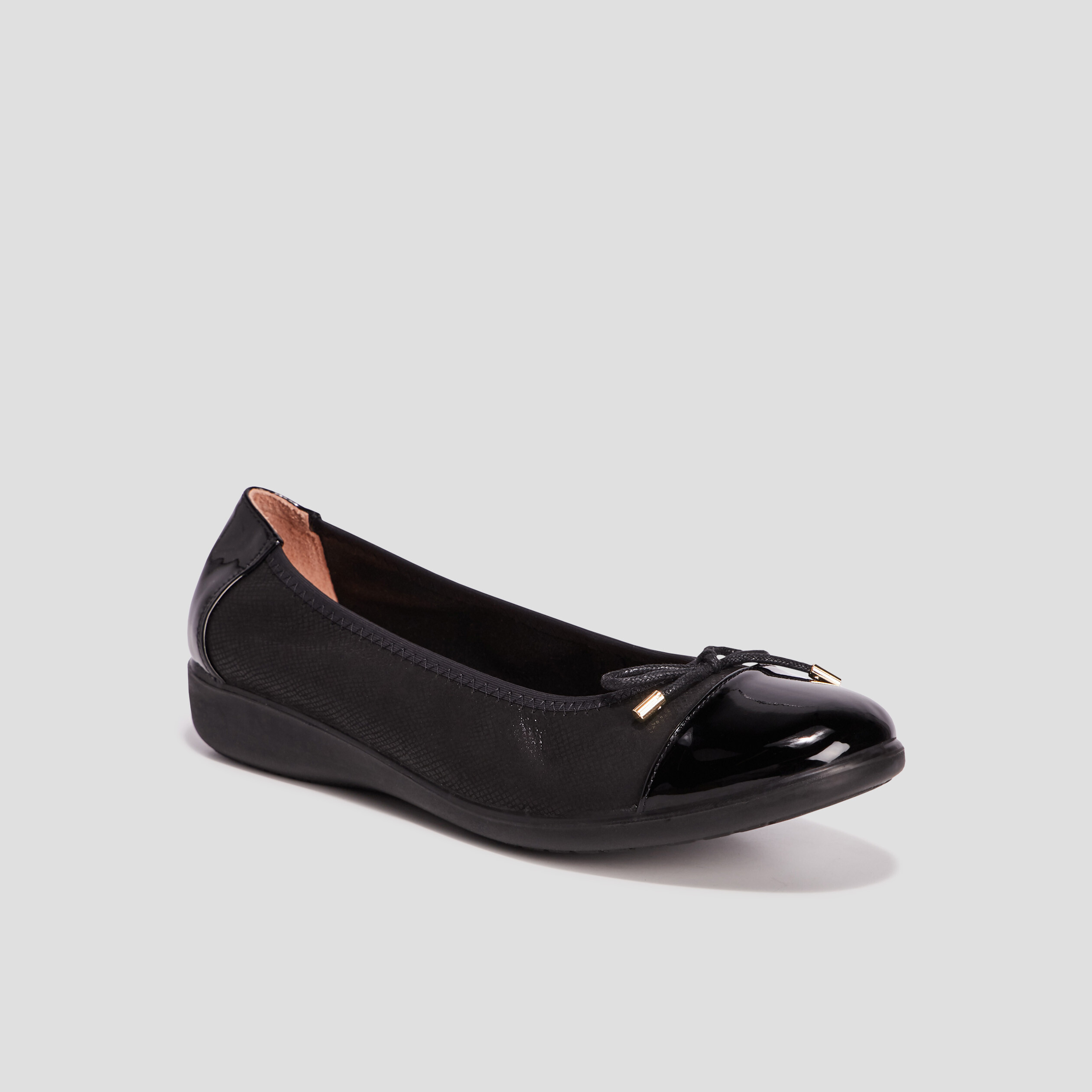 Ballerines confort pour pied large noir femme