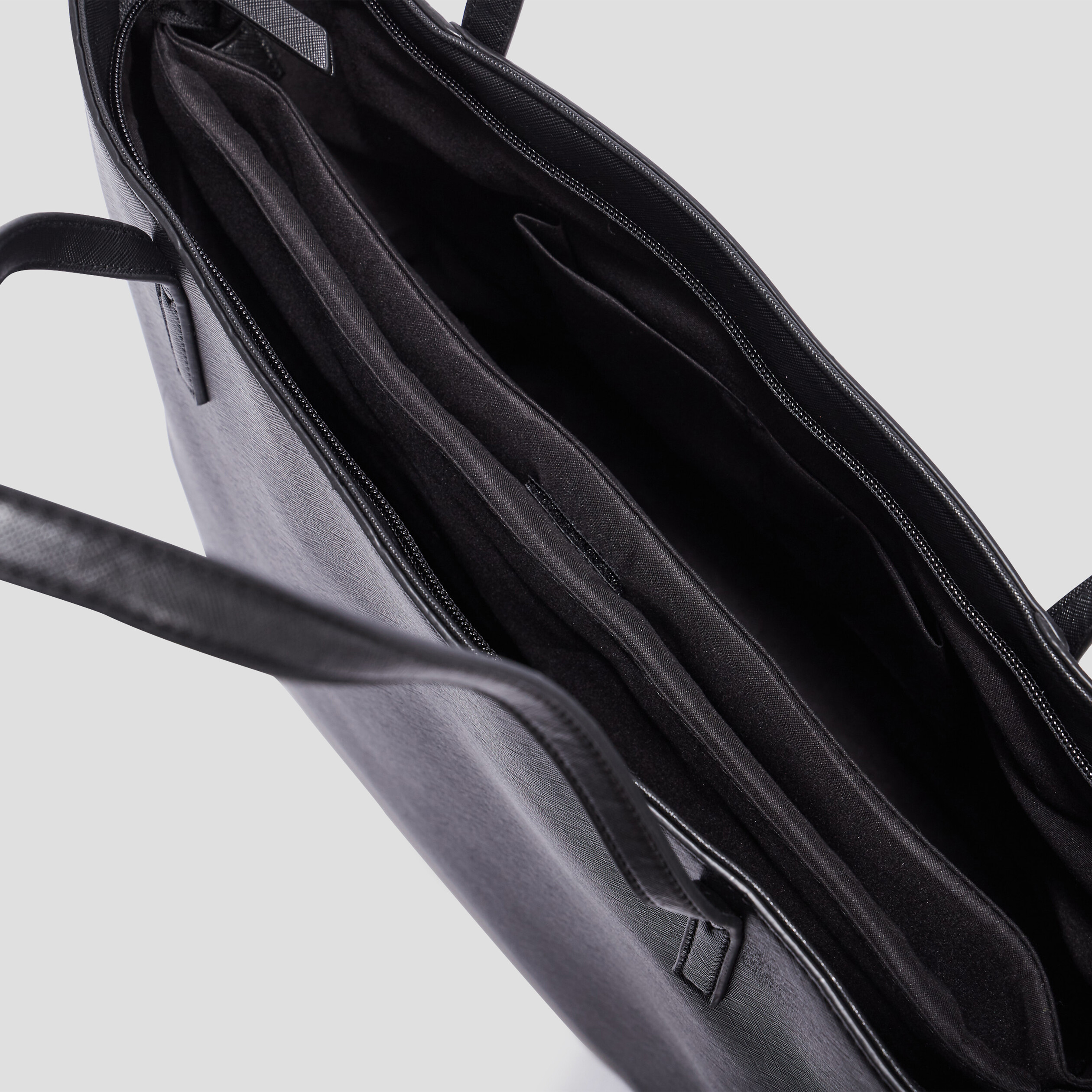 Sac cabas trap&egrave;ze noir femme
