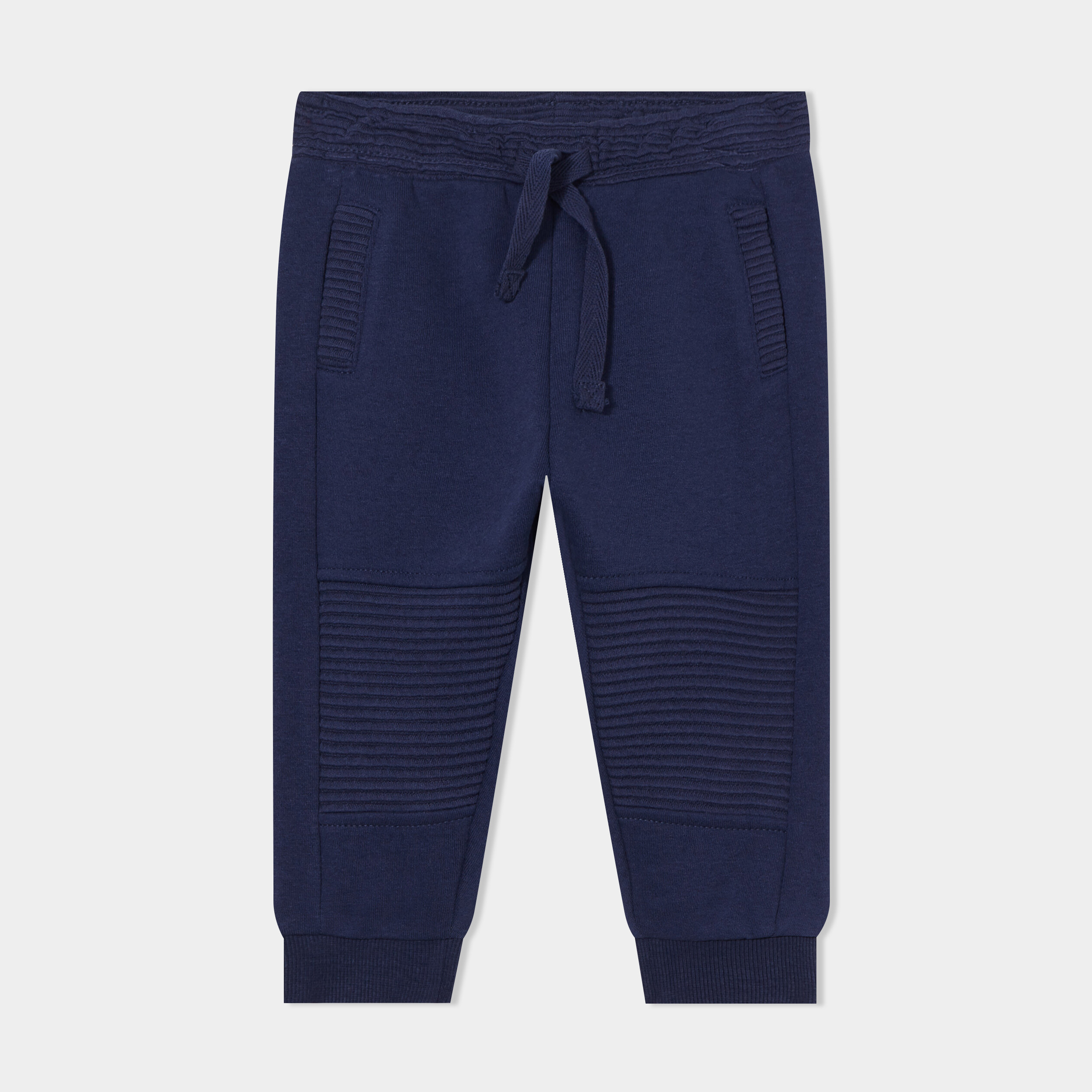 jogging molleton taille elastiquee bleu marine bebeg Jogging molleton taille élastiquée bleu marine bébé garçon