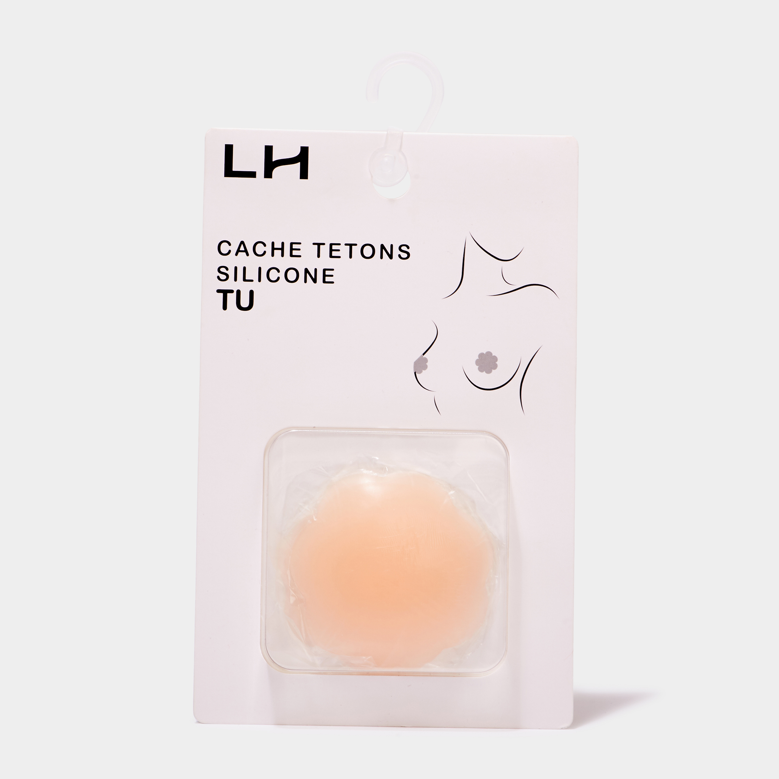 Cache-t&eacute;tons r&eacute;utilisables en silicone beige femme