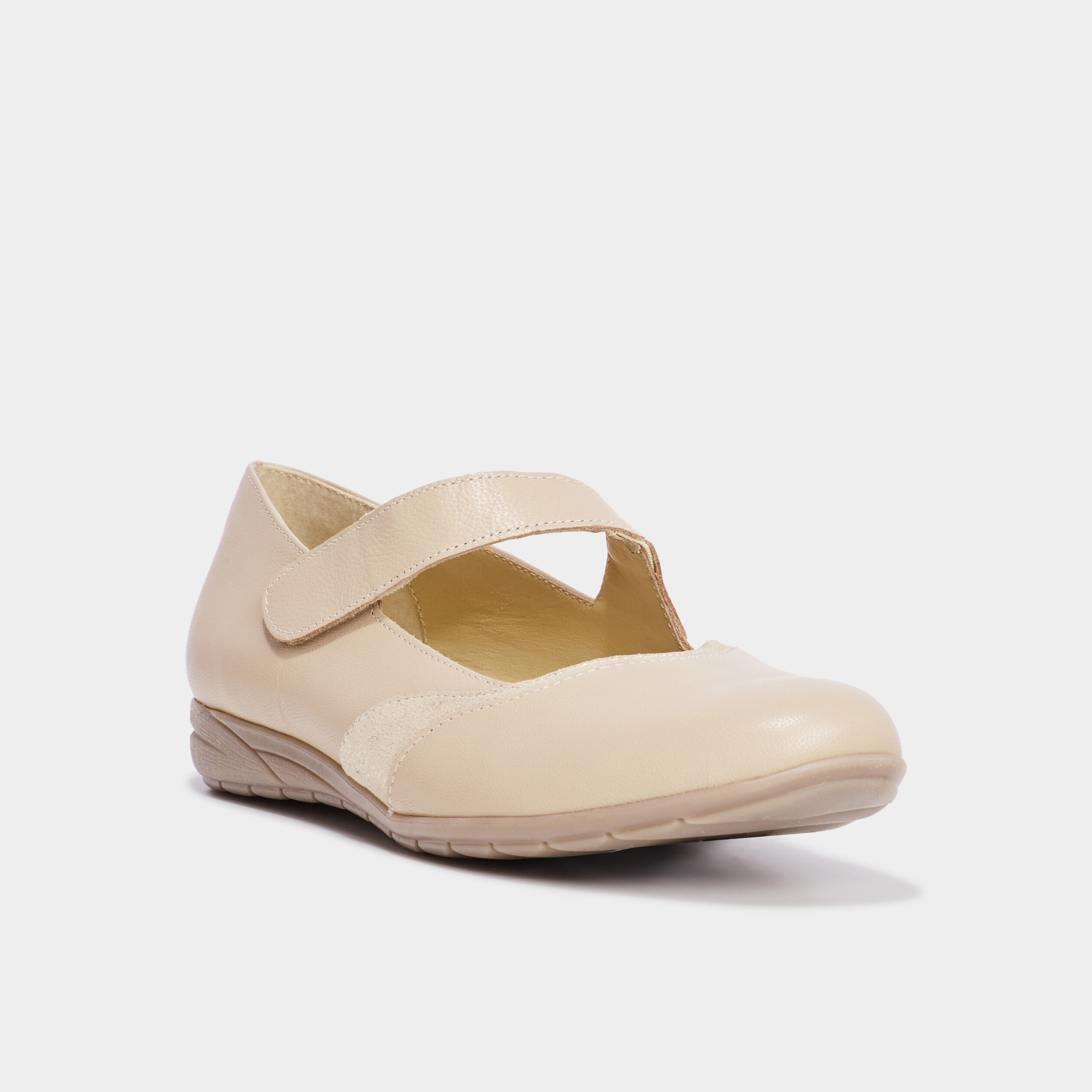 Ballerines en cuir sable femme