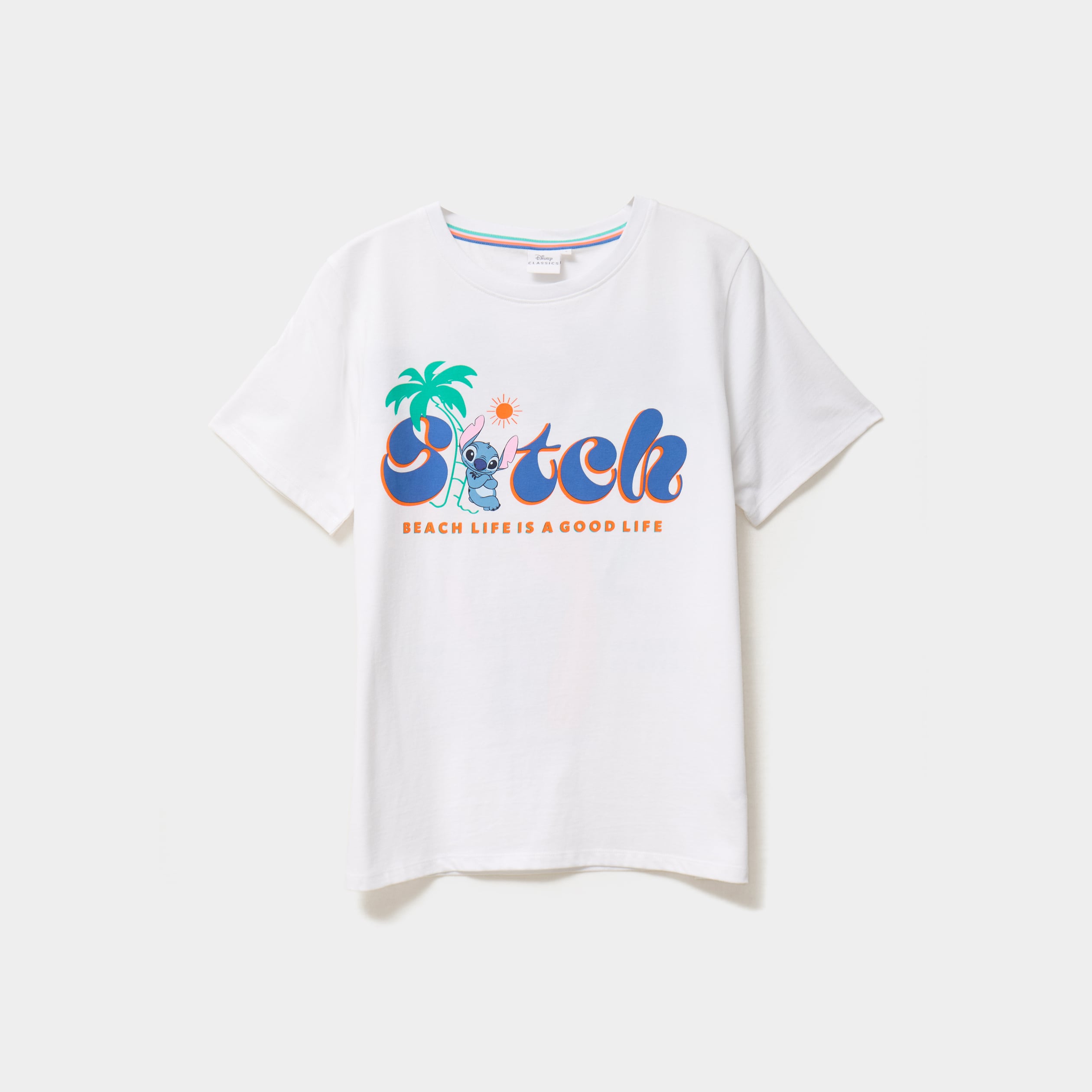 T-shirt manches courtes Stitch blanc femme