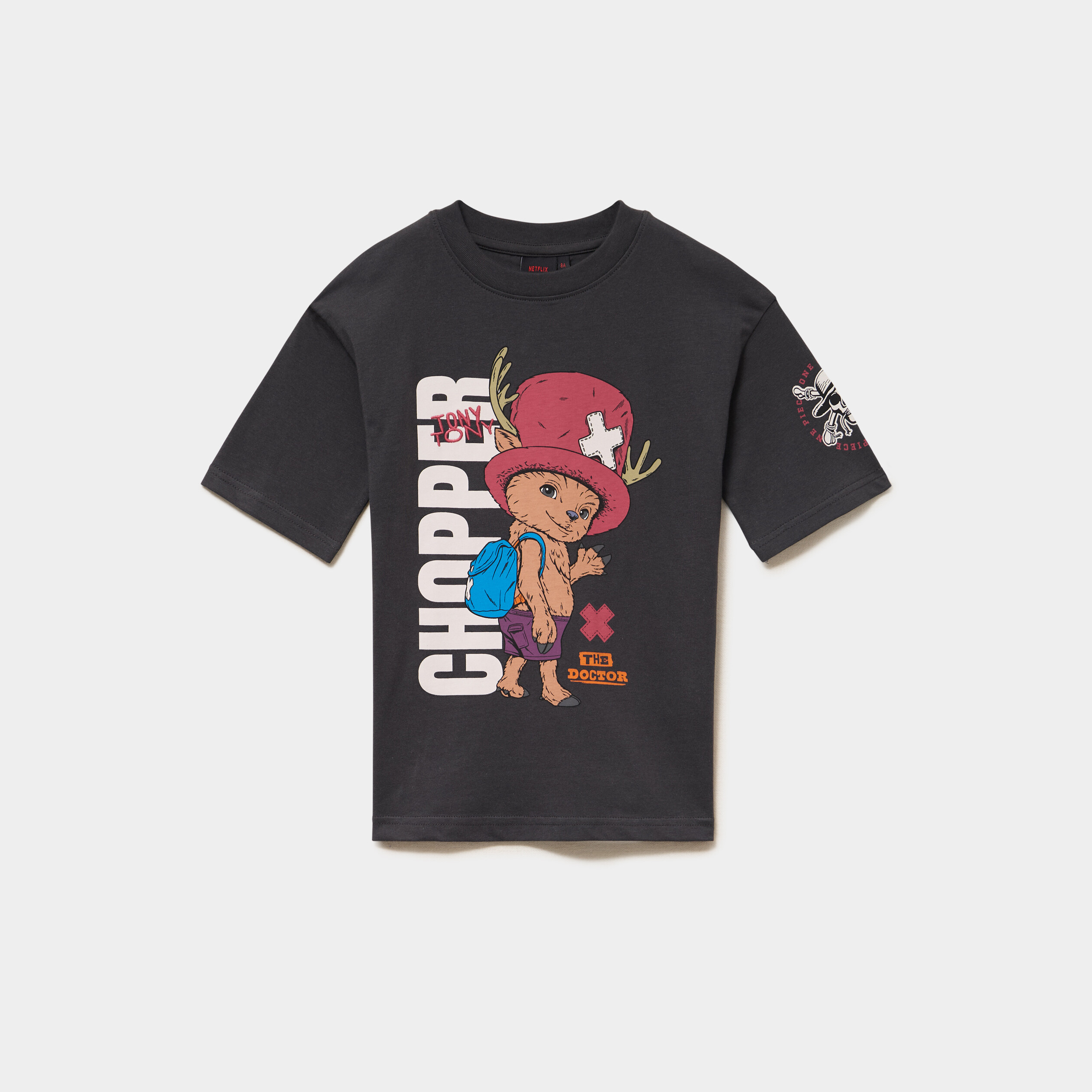 T-shirt coton One Piece Chopper noir gar&ccedil;on