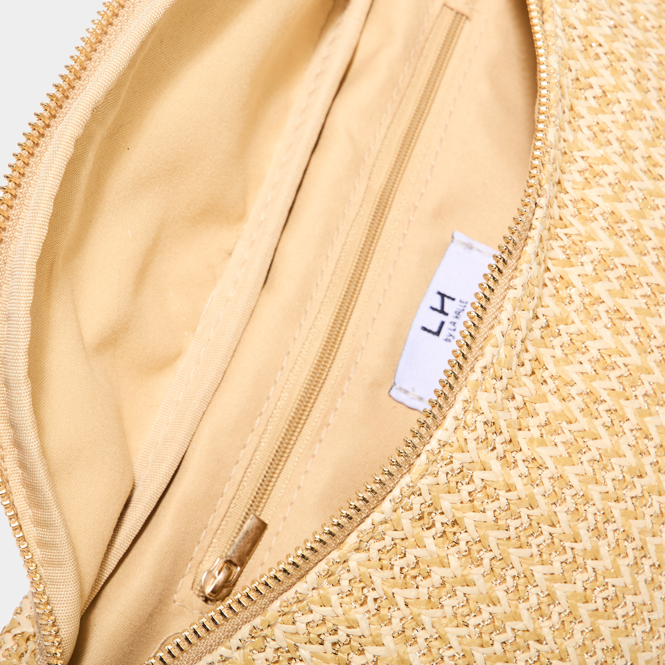 sac banane effet tresse sable femme Sac banane effet tressé sable femme