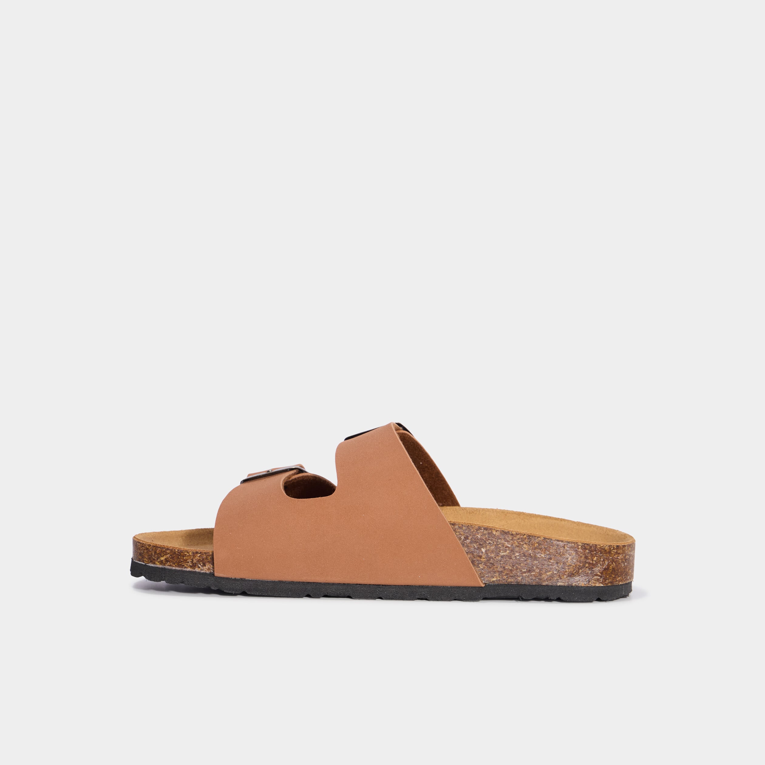 Mules avec doubles boucles marron femme
