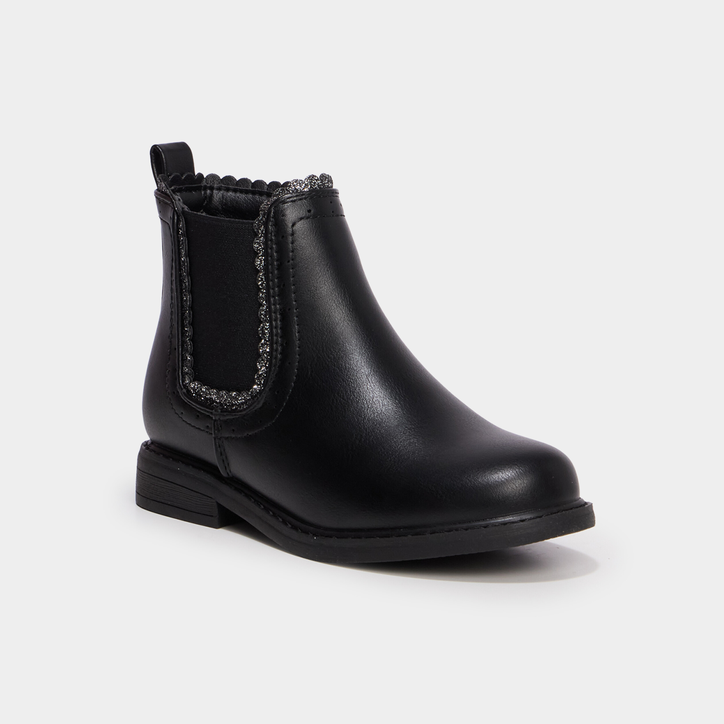 Boots chelsea &agrave; d&eacute;tails paillettes noir fille