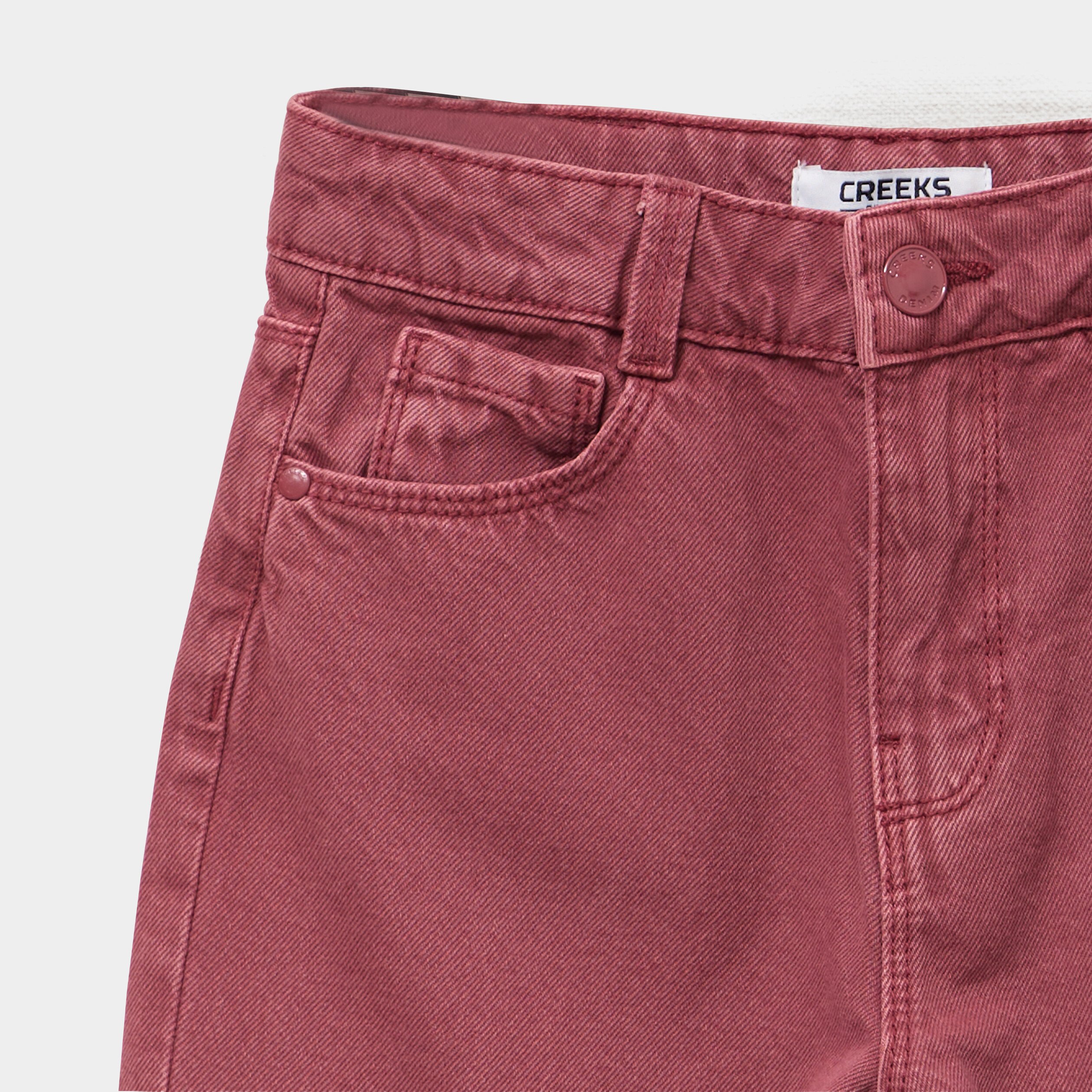 pantalon large 5 poches coton creeks bordeaux fille Pantalon large 5 poches coton Creeks bordeaux fille