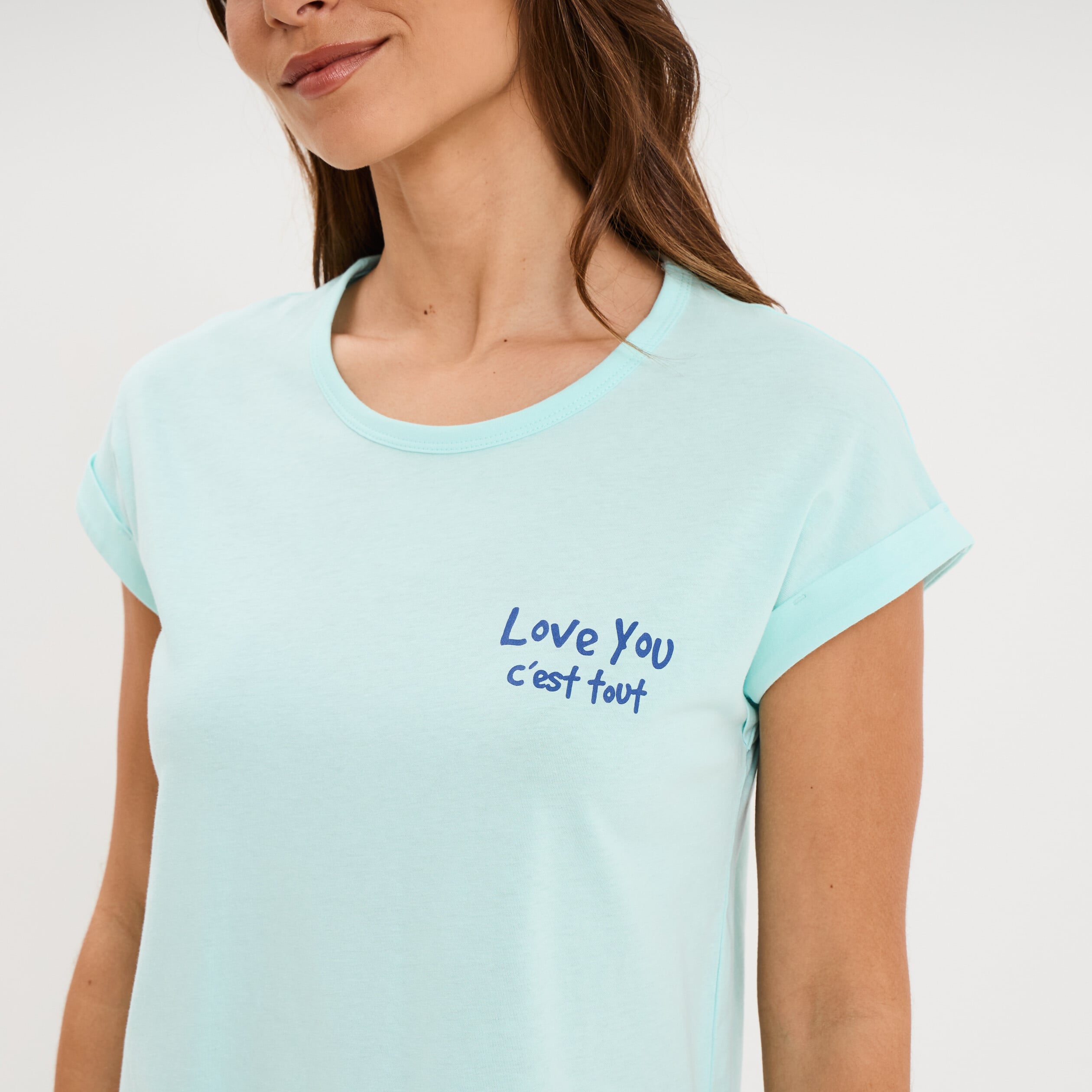 Ensemble pyjama short et t-shirt ecru femme