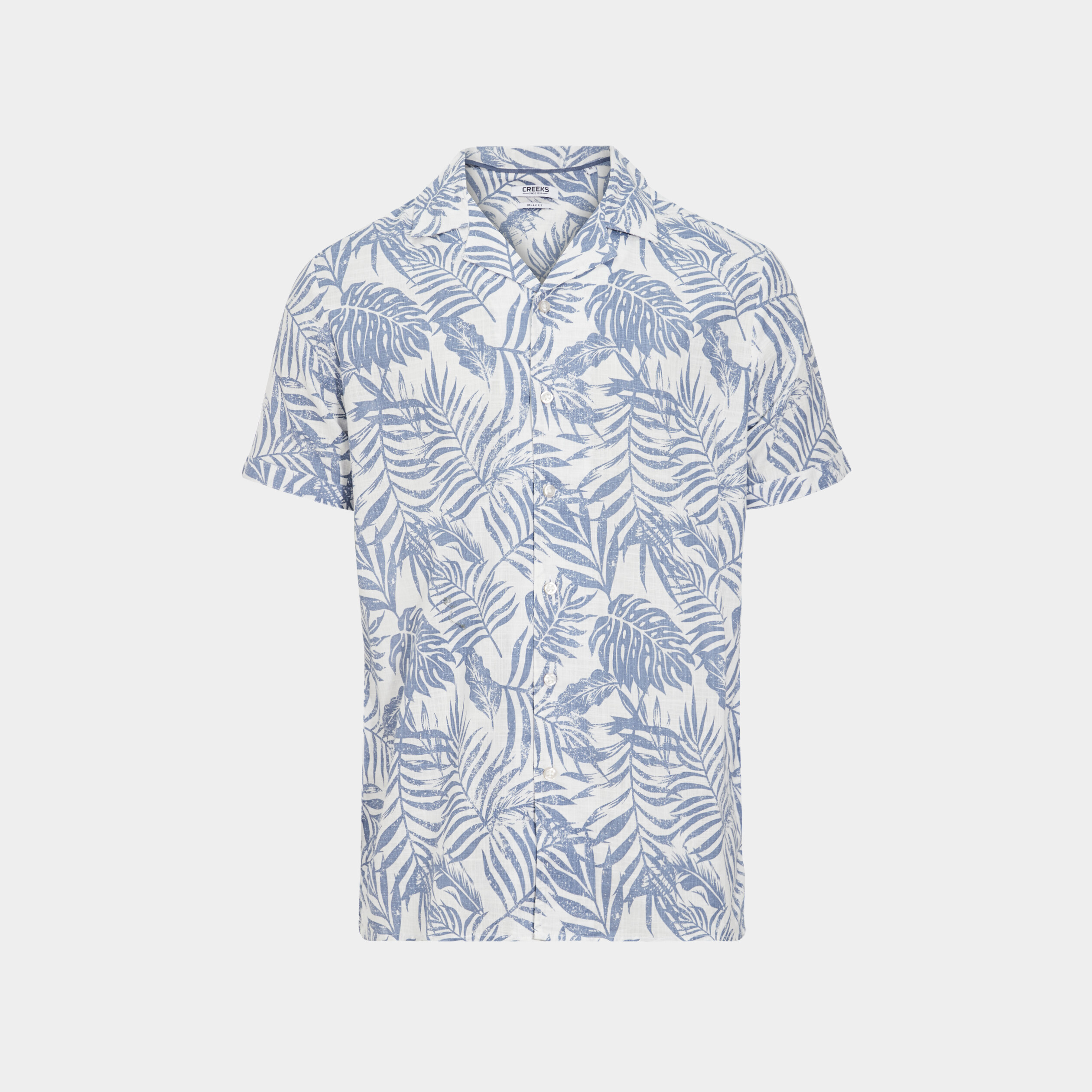 Chemise en coton manches courtes bleu homme