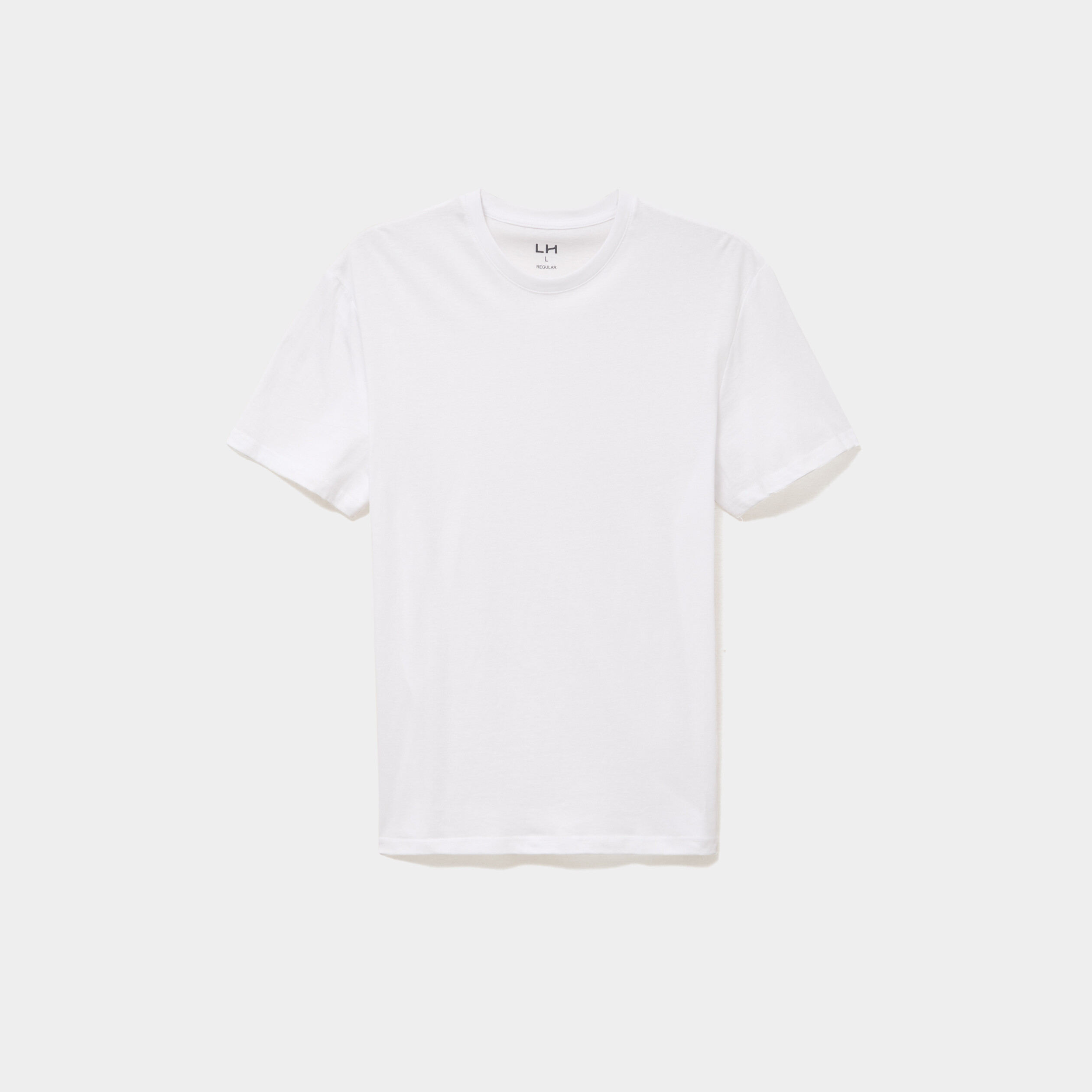 T-shirt droit en coton manches courtes blanc homme