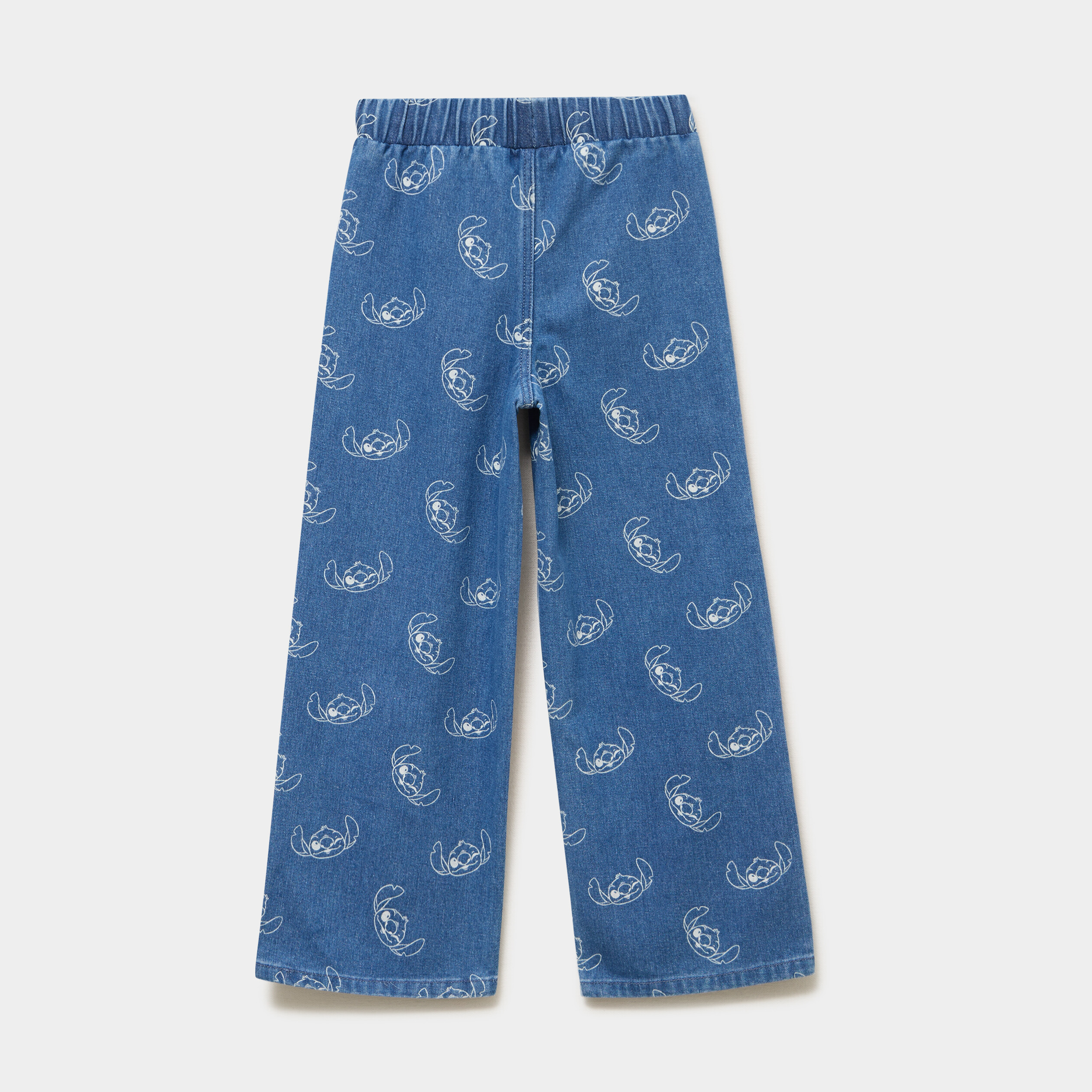 Jean flare taille &eacute;lastiqu&eacute;e Stitch denim stone fille