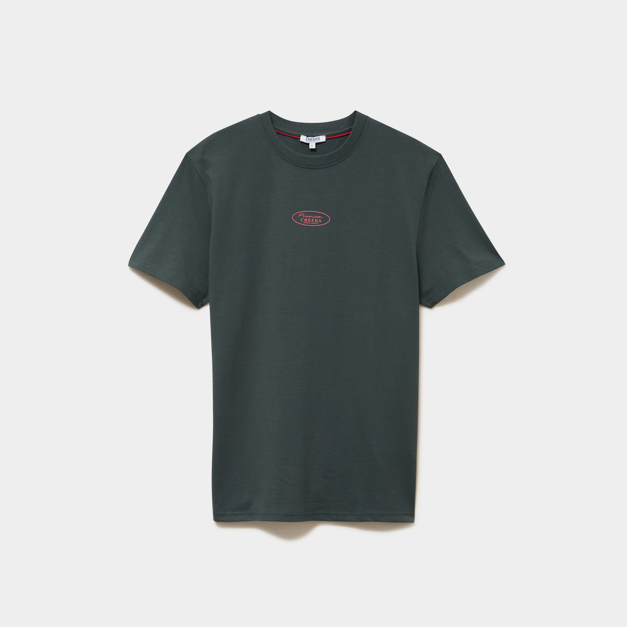 T-shirt droit manches courtes coton vert homme