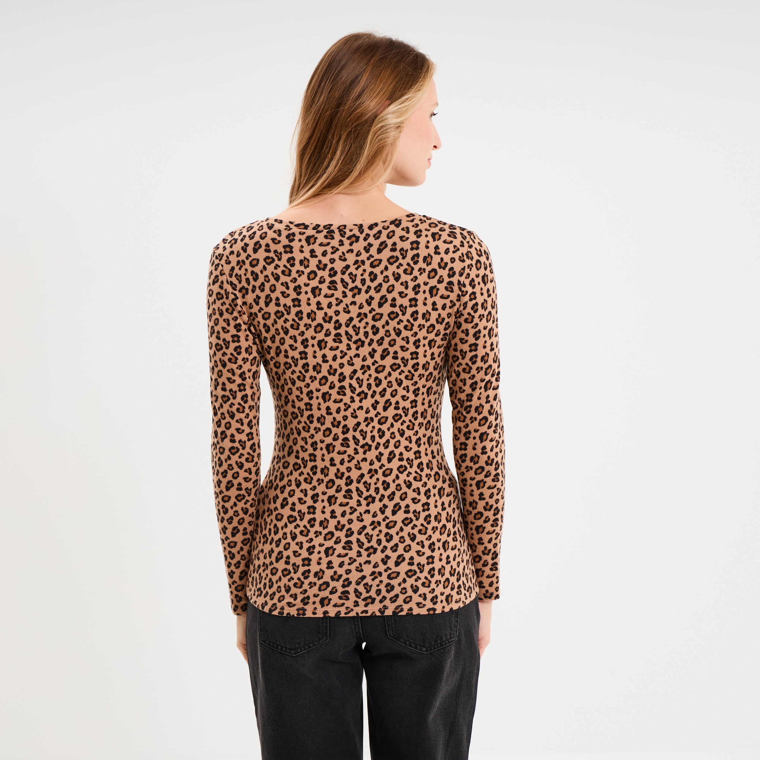 T-shirt thermique manches longues beige moyen femme