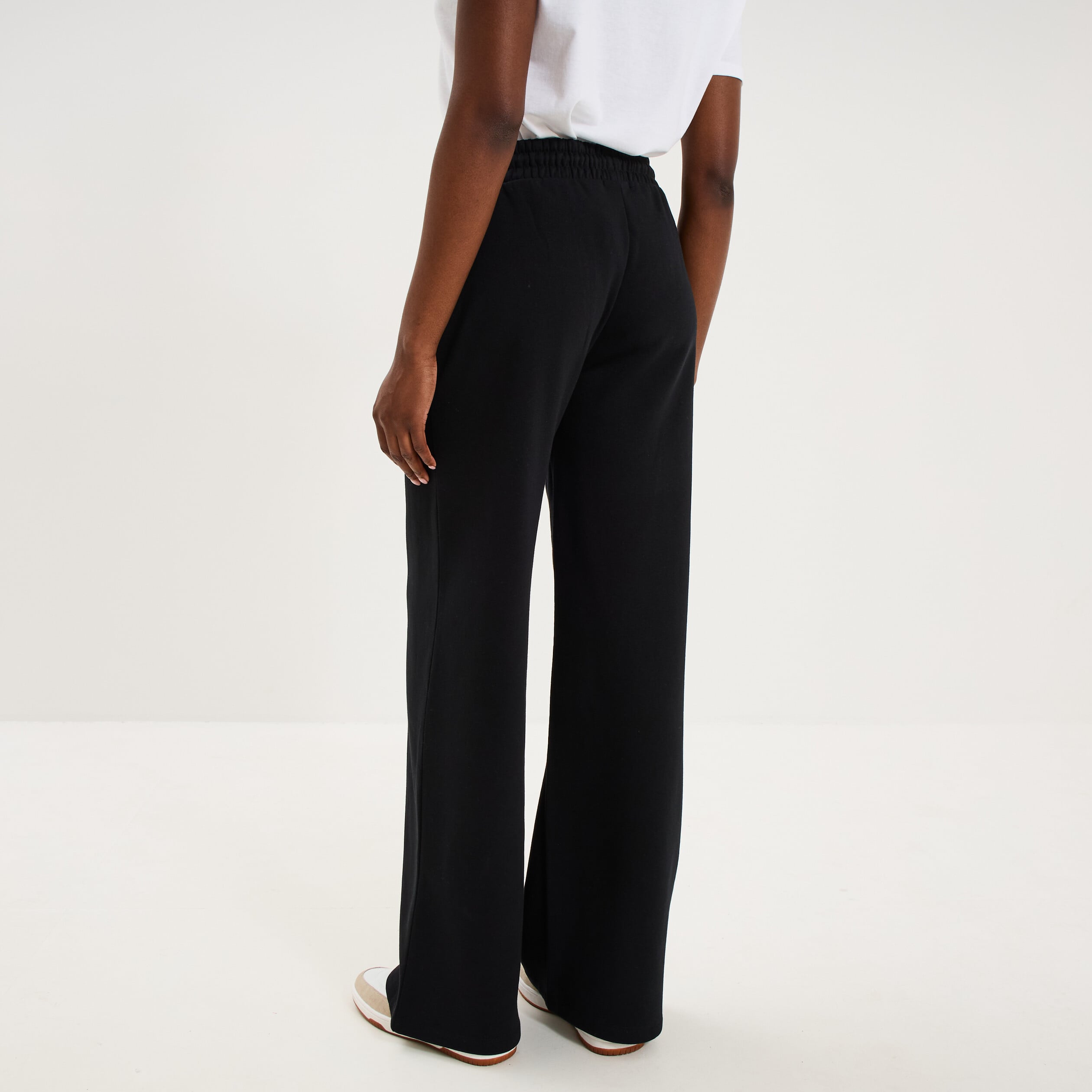 Pantalon de jogging molletonn&eacute; large noir femme