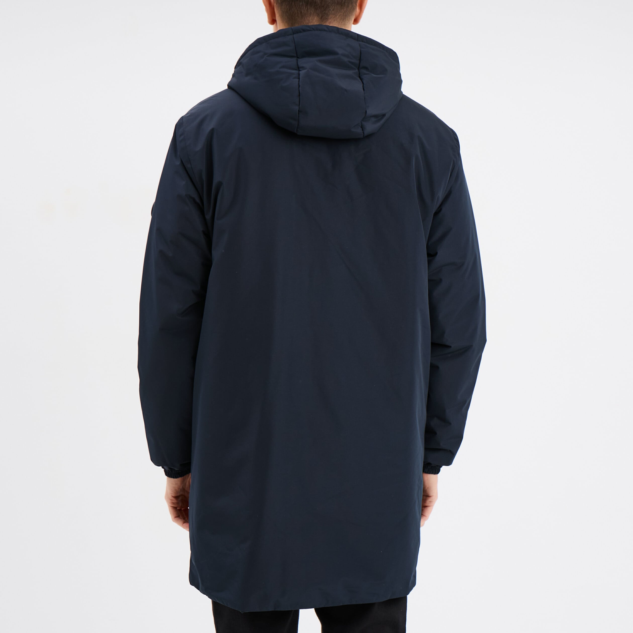 Parka d&eacute;perlante doubl&eacute;e &agrave; capuche bleu fonc&eacute; homme