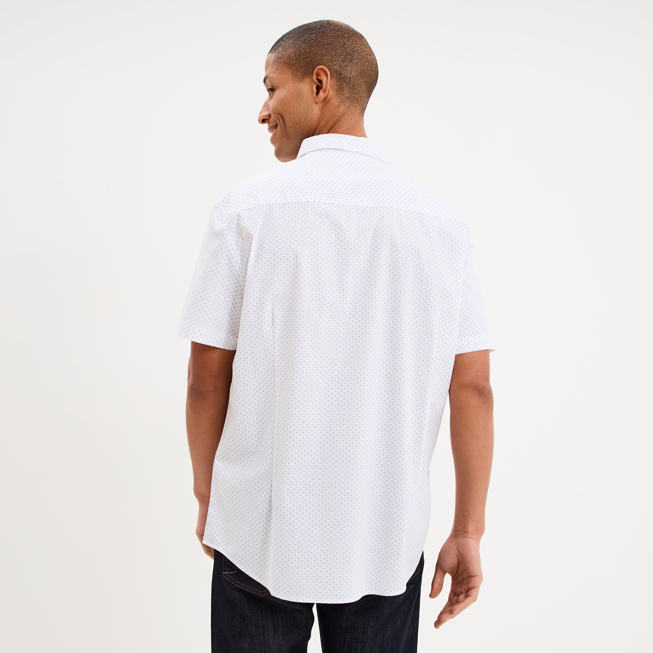 Chemise manches courtes coton blanc homme