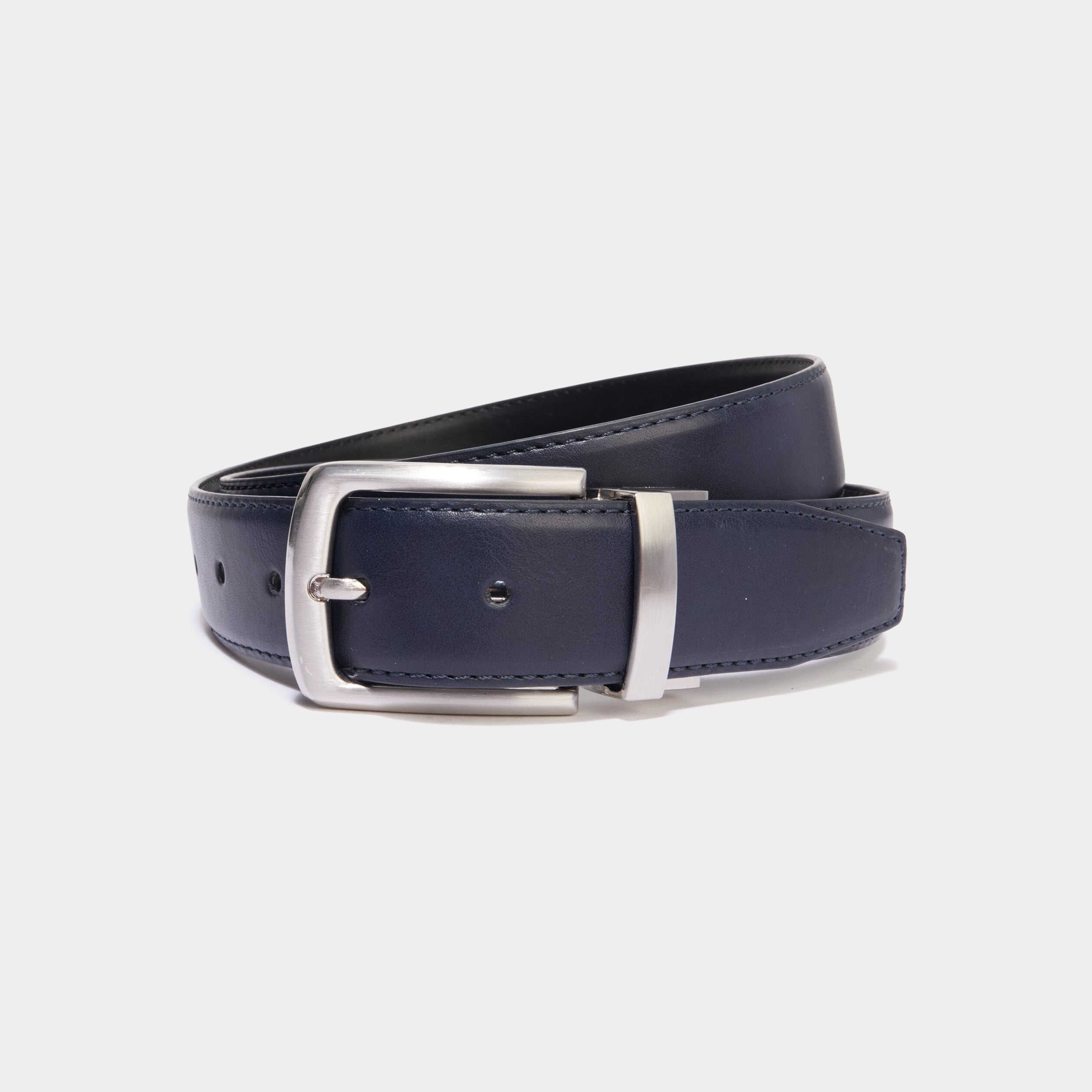 Ceinture r&eacute;versible bleu marine homme