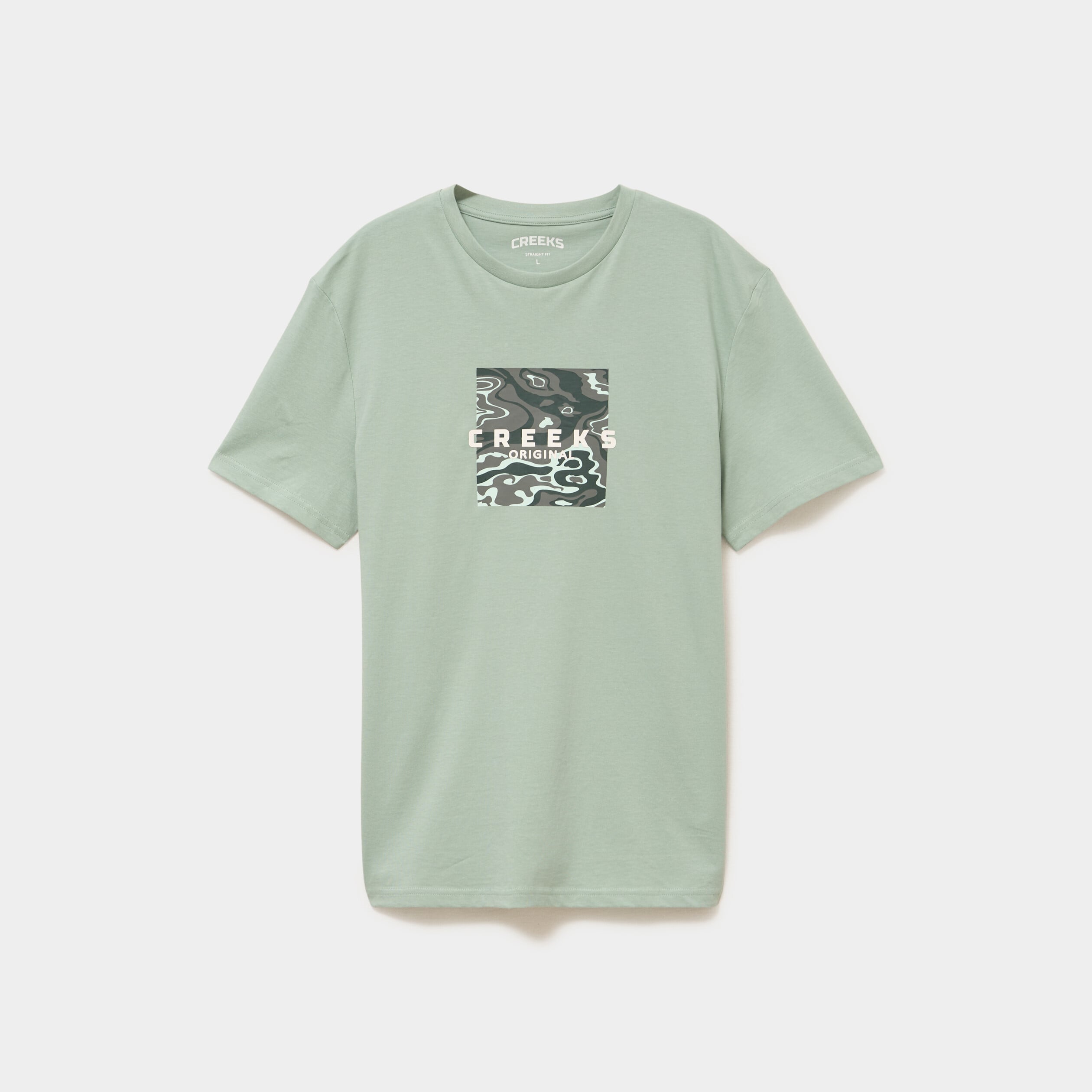 T-shirt manches courtes coton vert pastel homme