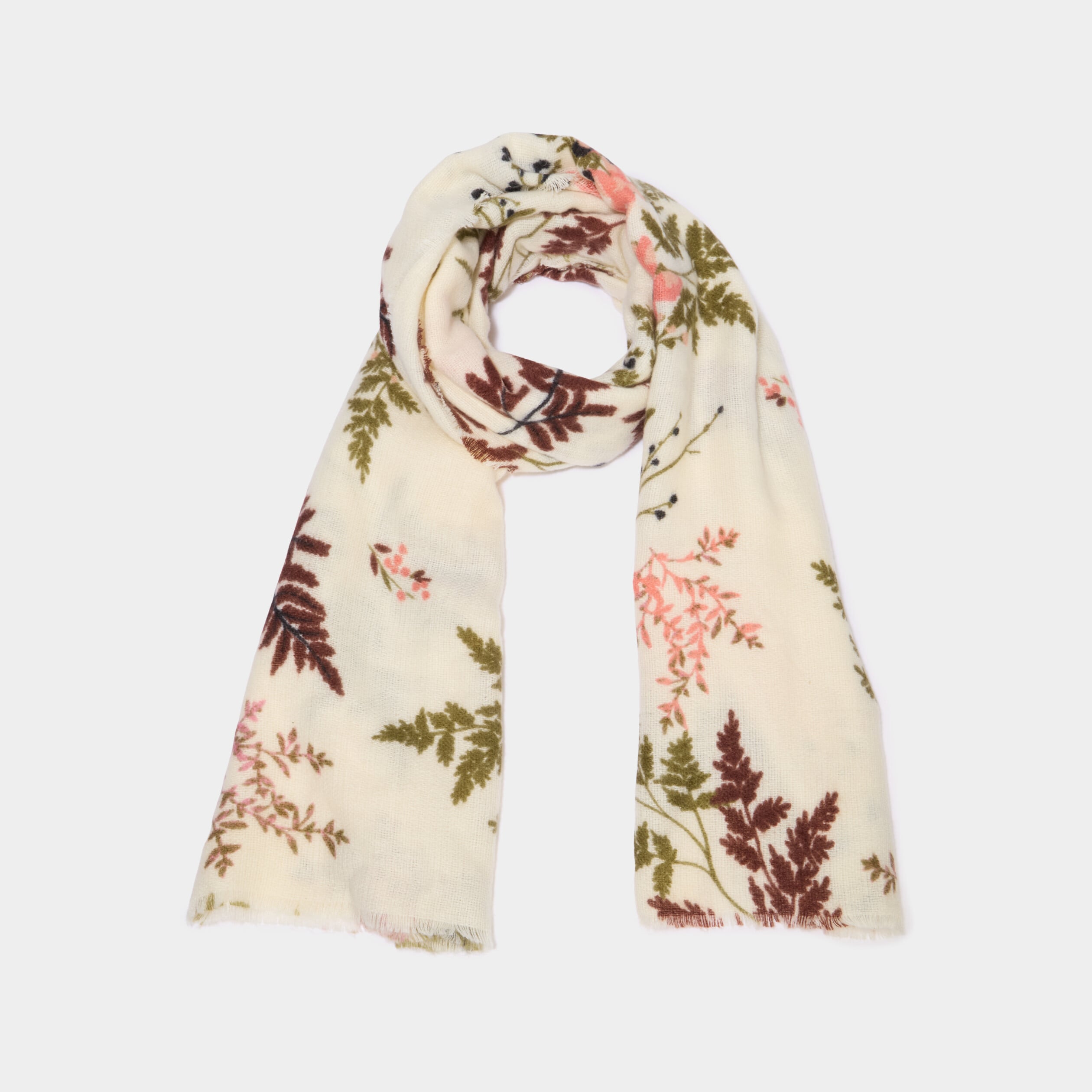 &Eacute;charpe florale ivoire femme