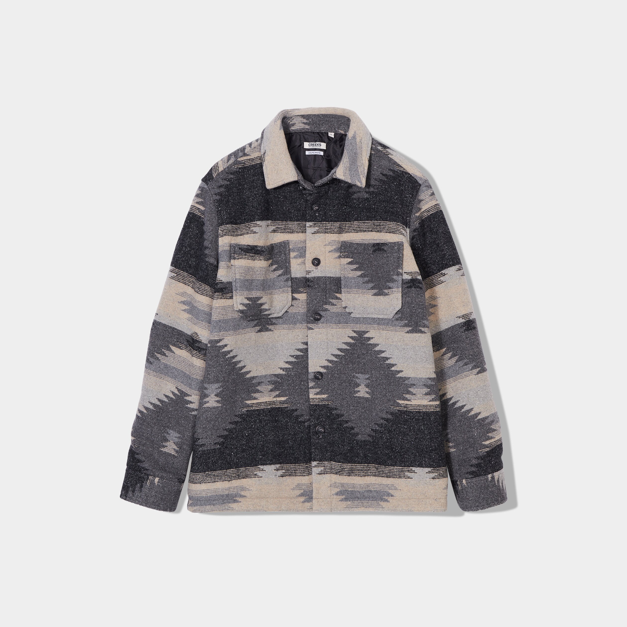surchemise droite manches longues creeks gris homme Surchemise droite manches longues Creeks gris homme