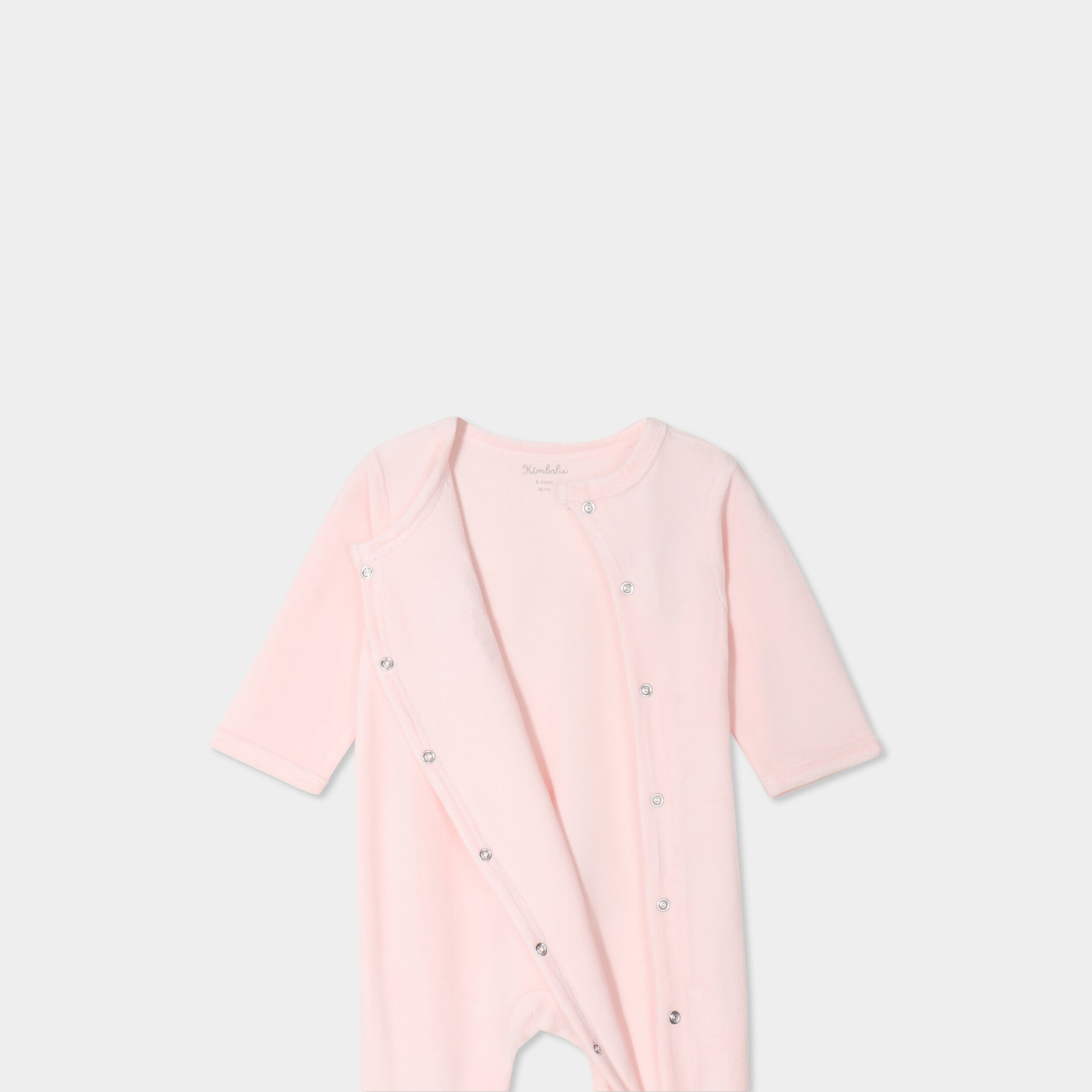 Dors-bien effet velours manches longues rose clair b&eacute;b&eacute;