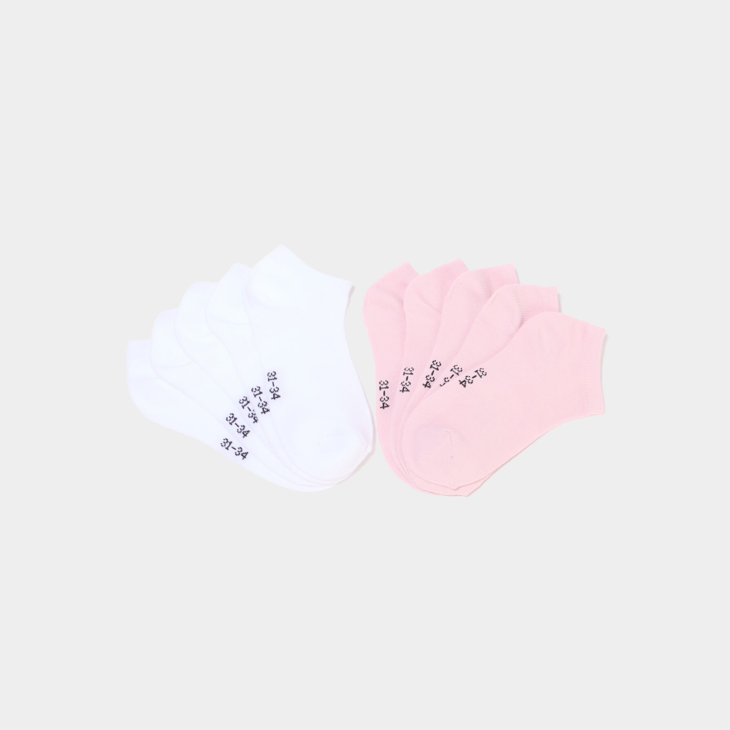 Lot 10 paires chaussettes invisibles rose fille