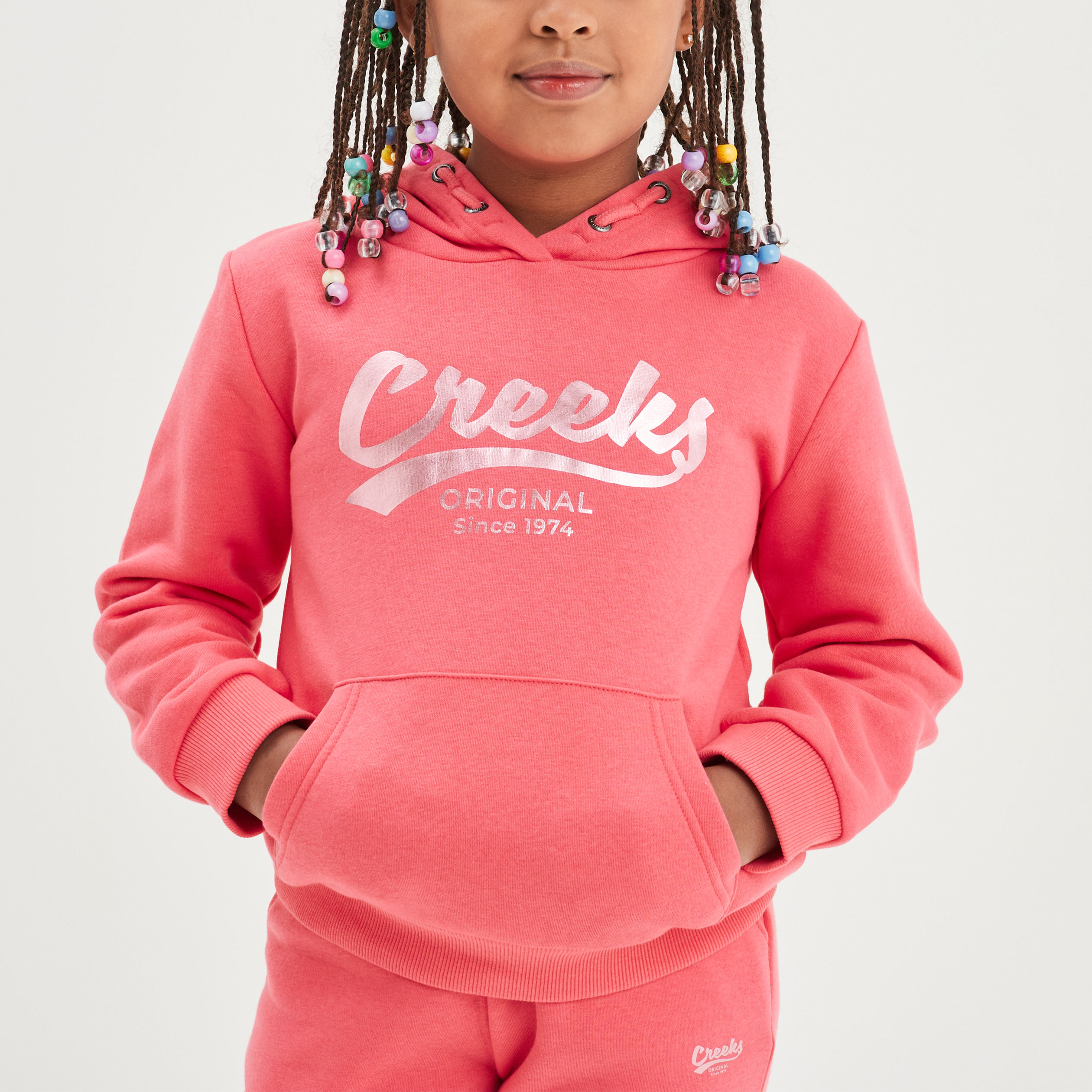 sweat a capuche hoodie a logo creeks rose vif fille Sweat à capuche hoodie à logo Creeks rose vif fille