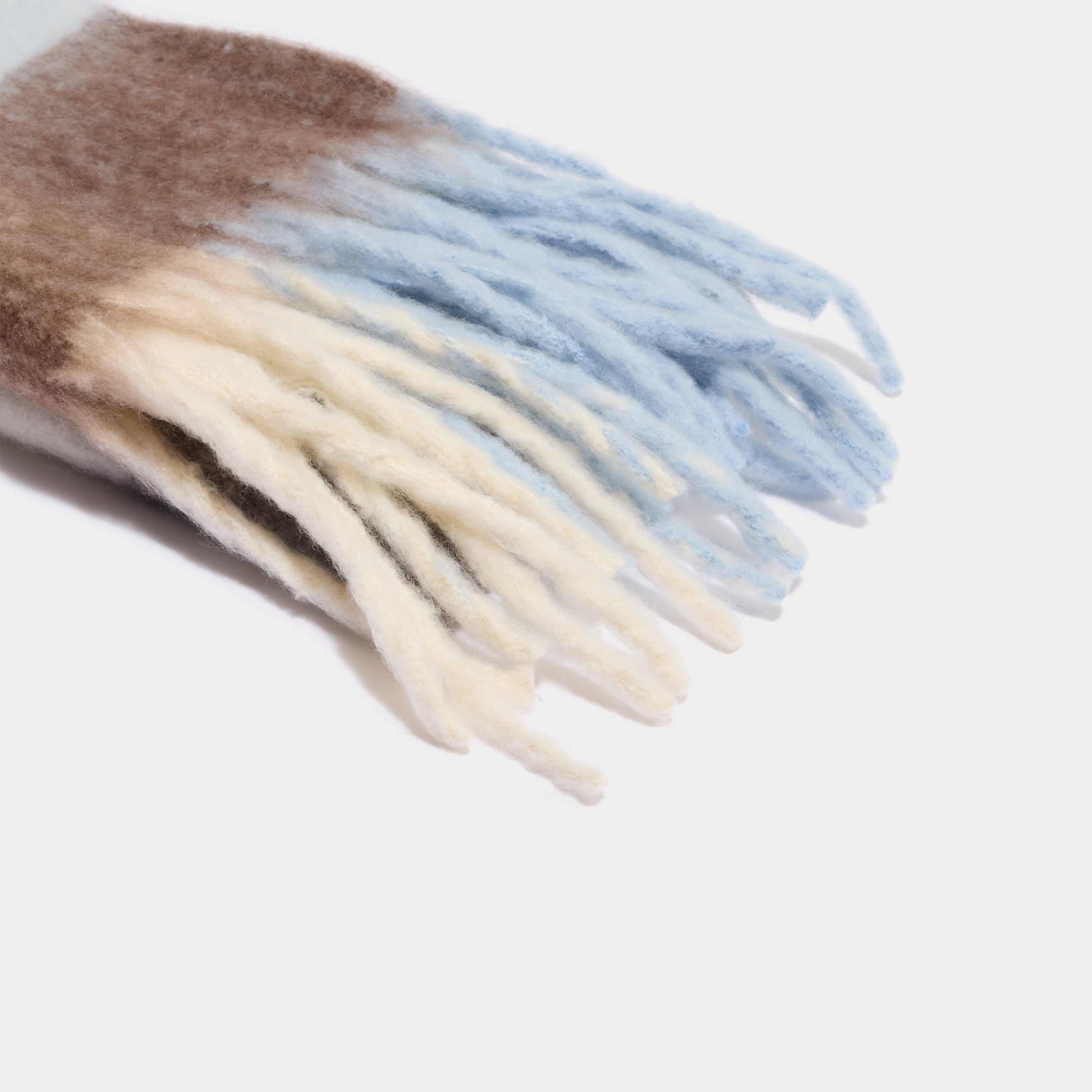 &Eacute;charpe &agrave; franges bleu ciel femme