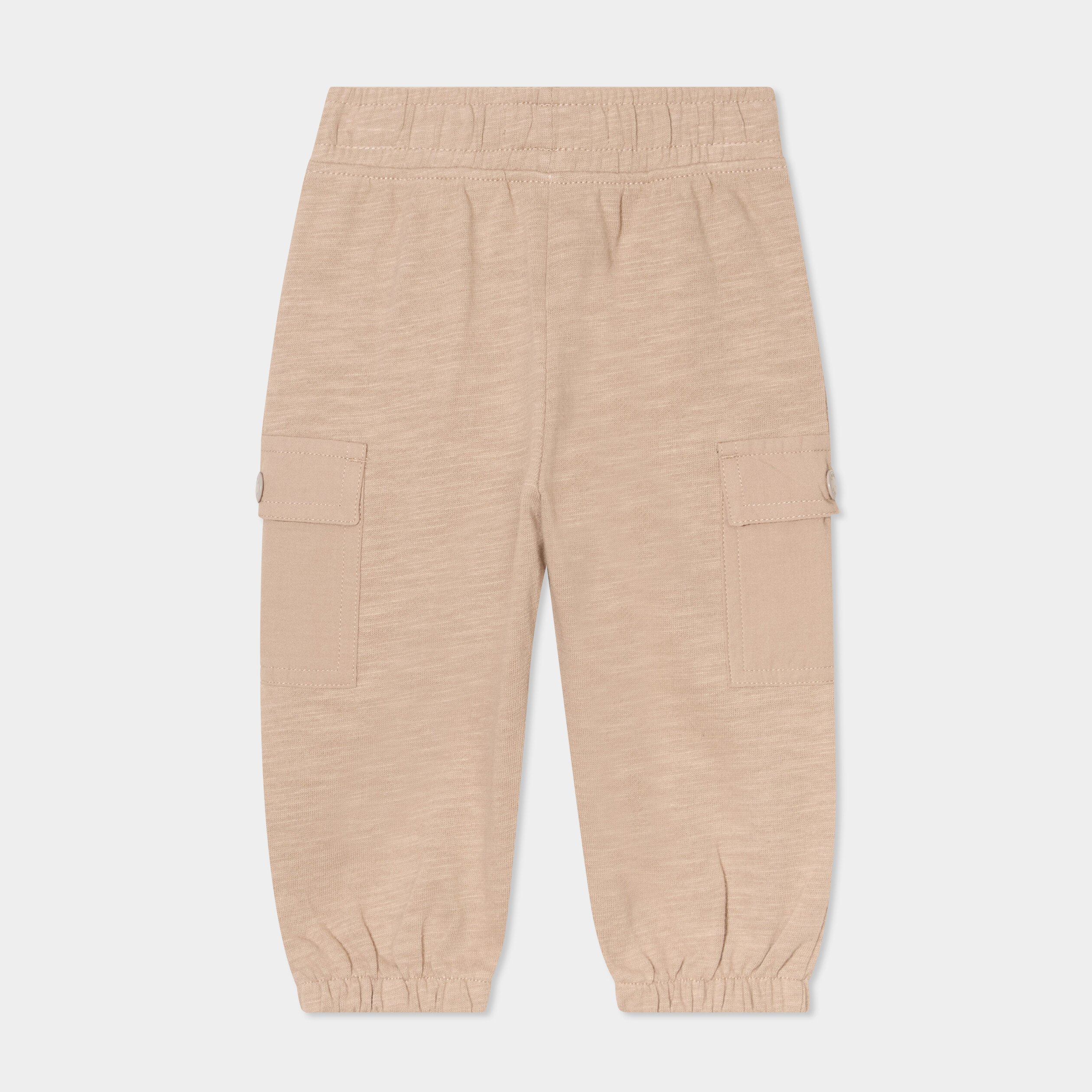 pantalon battle taille elastiquee coton sable bebeg Pantalon battle taille élastiquée coton sable bébé garçon