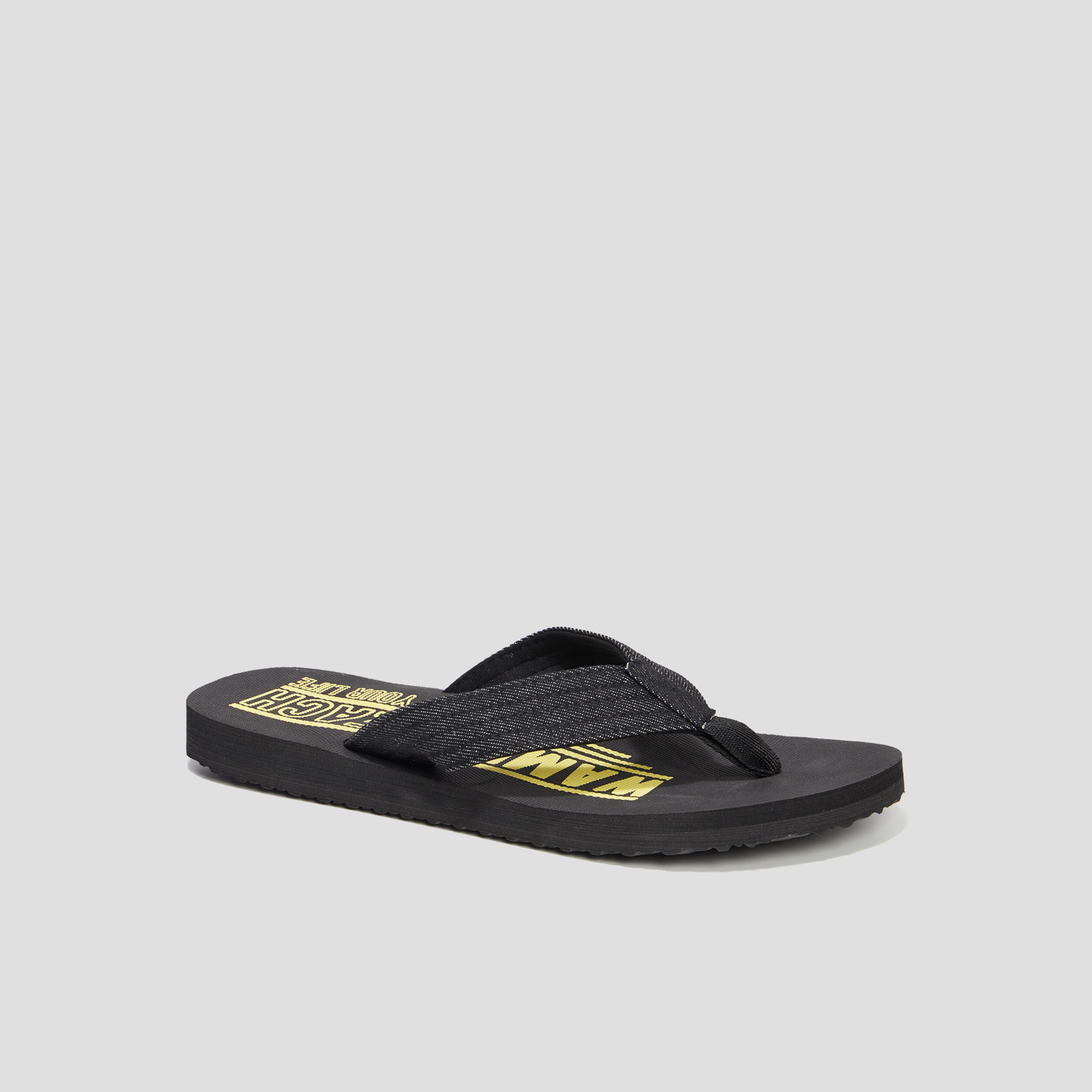 Tongs brides en jean jaune homme
