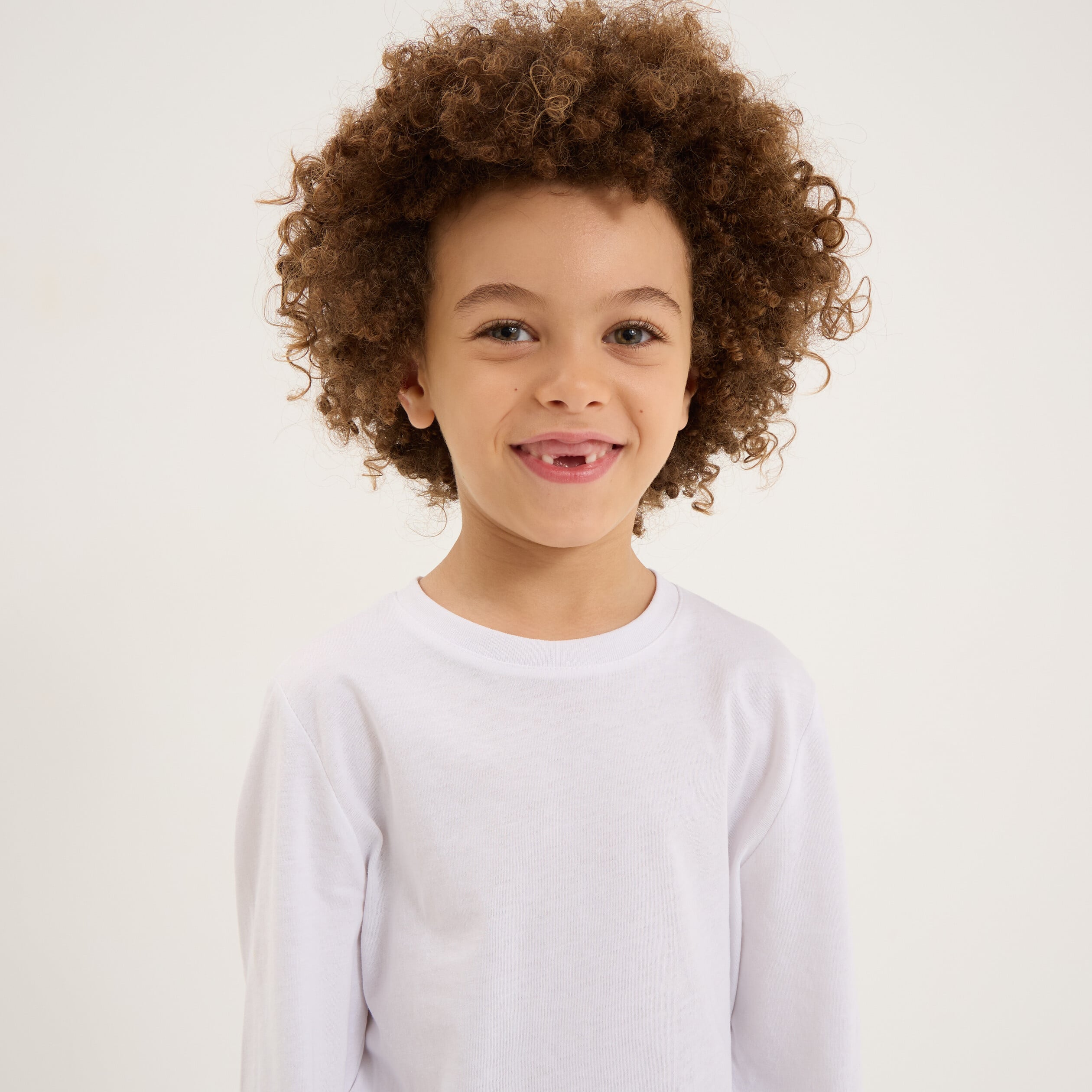 T-shirt manches longues blanc gar&ccedil;on
