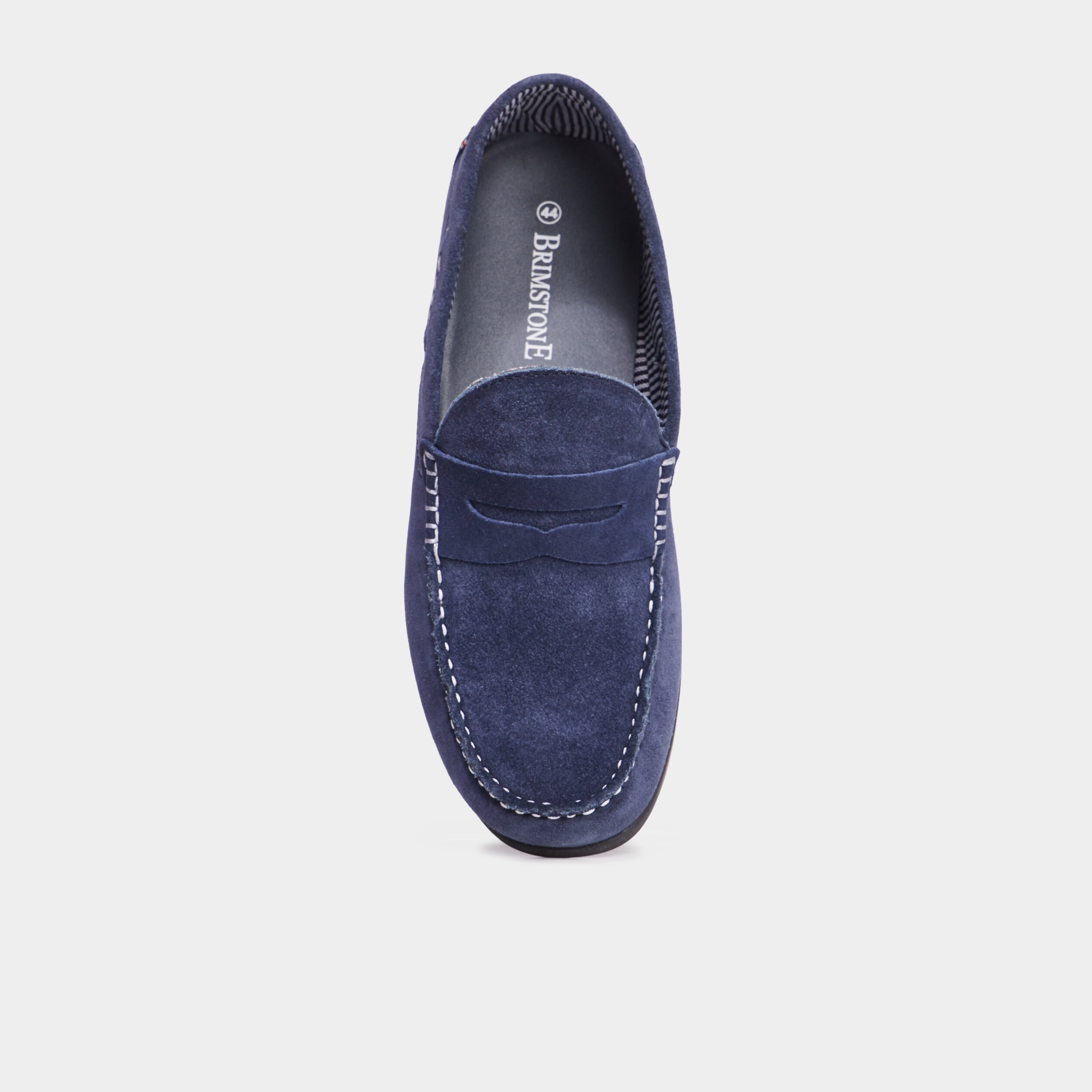 Mocassins en cuir daim bleu homme