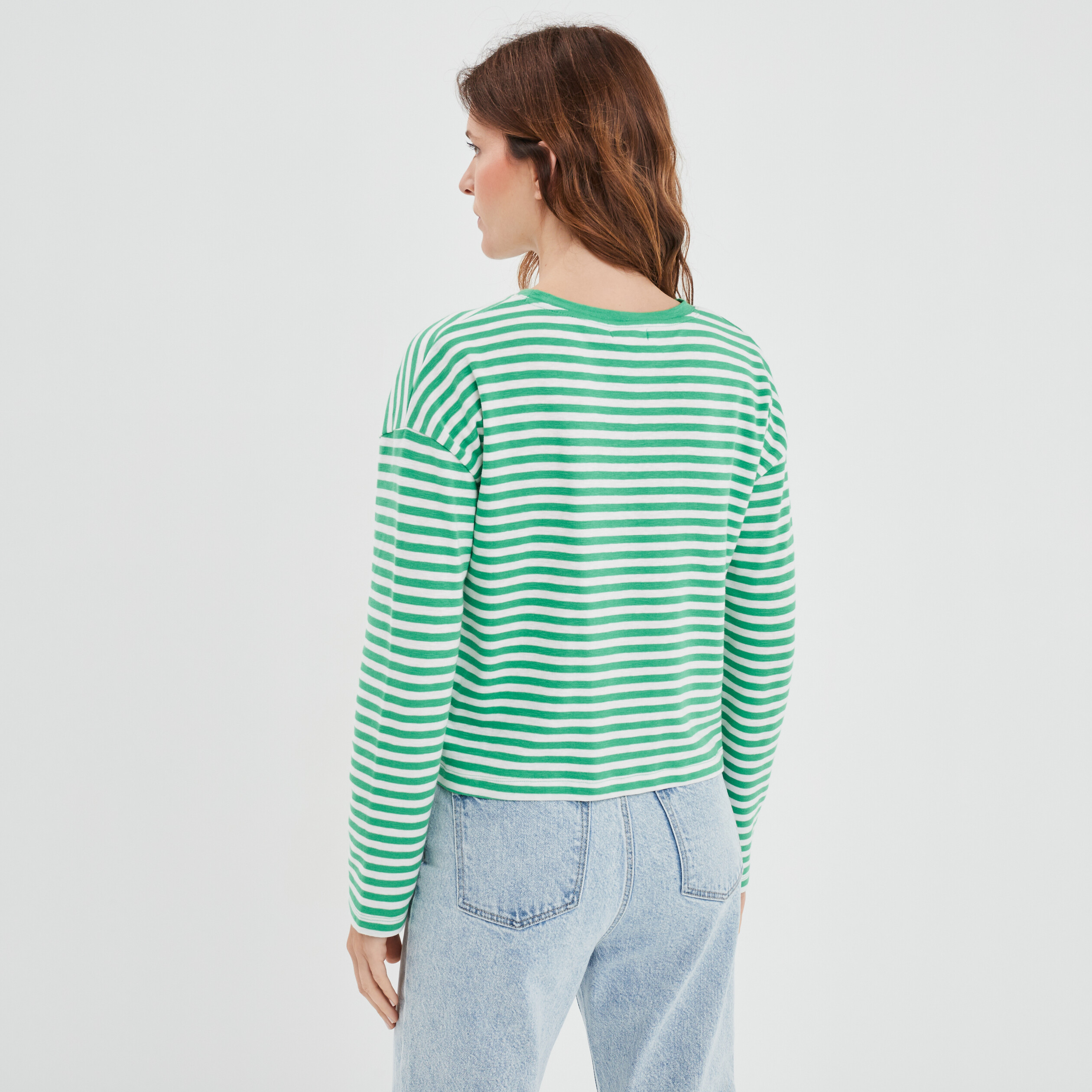t shirt ajuste col rond coton creeks vert femme T-shirt ajusté col rond coton Creeks vert femme